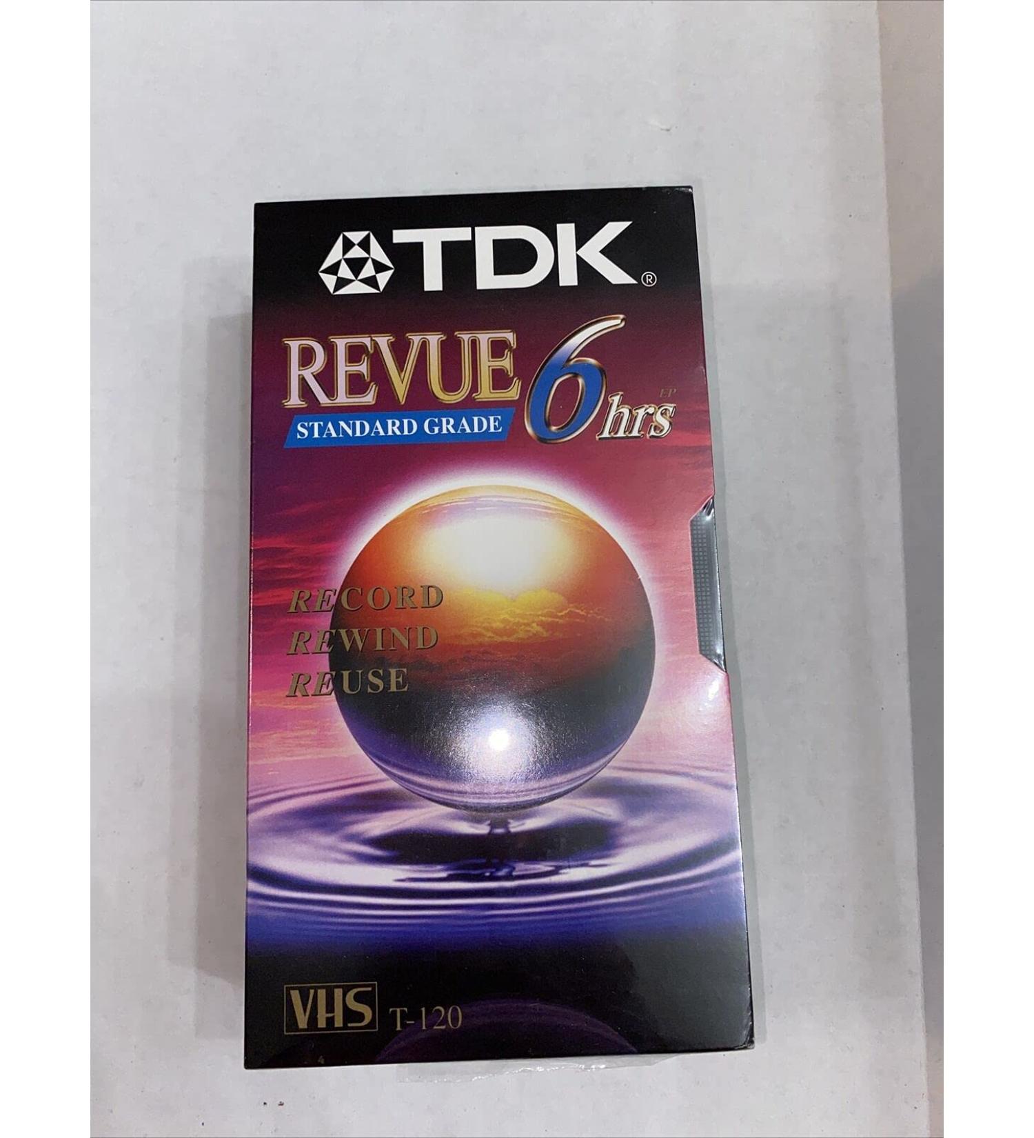 TDK Revue Standard Grade VHS Tapes 6 Hours