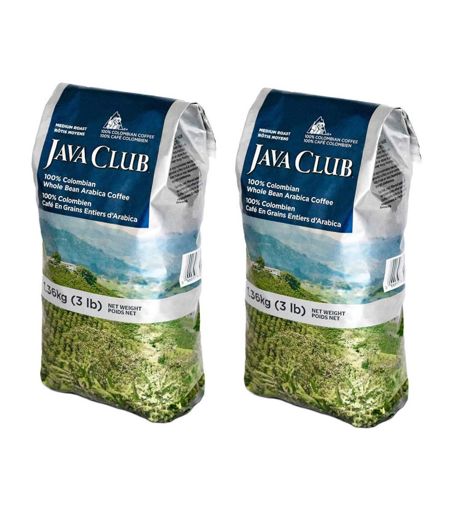 Java Club 100% Colombian Whole Bean Arabica Coffee 2-Pack