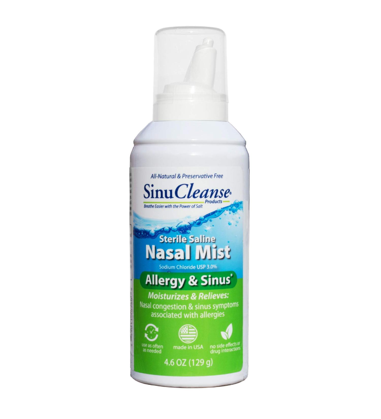 SinuCleanse Allergy & Sinus Sterile Saline Nasal Mist | Moisturizes & Relieves Nasal Congestion | 4.6 OZ | International Shipping - Buy Online on GoSupps.com