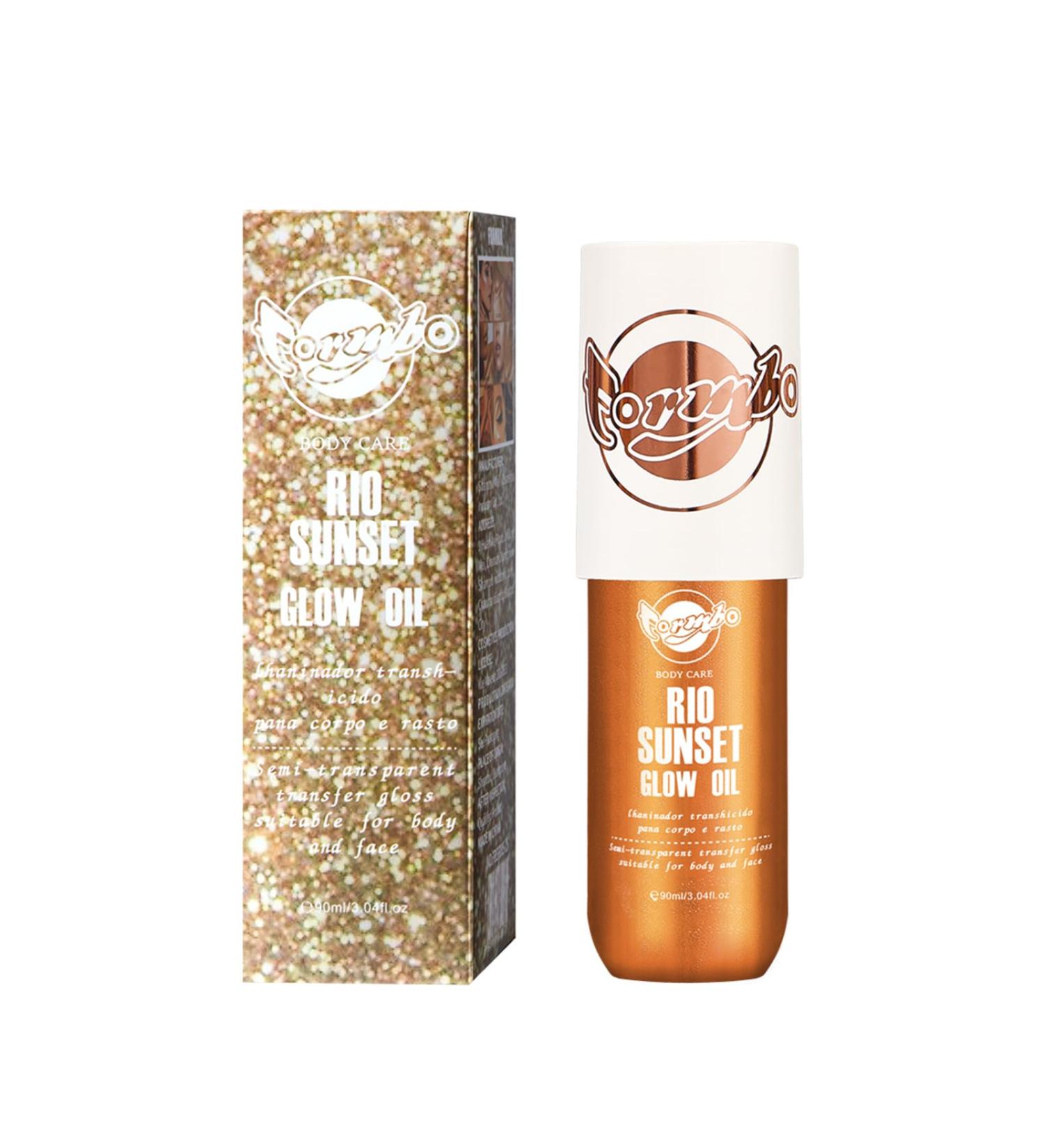 Body Glow Oil Shimmering Highlighter Liquid with Golden Glow 90ML Non-Sticky & Lightweight Moisturizer for Face & Body Perfect for Beach Vacation & Summer Looks(02#) - Buy Online on GoSupps.com