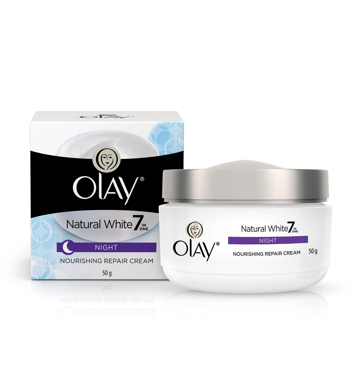 Olay Natural White All in One Fairness Night Skin Cream 50g - Brightening & Anti-Aging | International Shipping Available - Buy Online on GoSupps.com