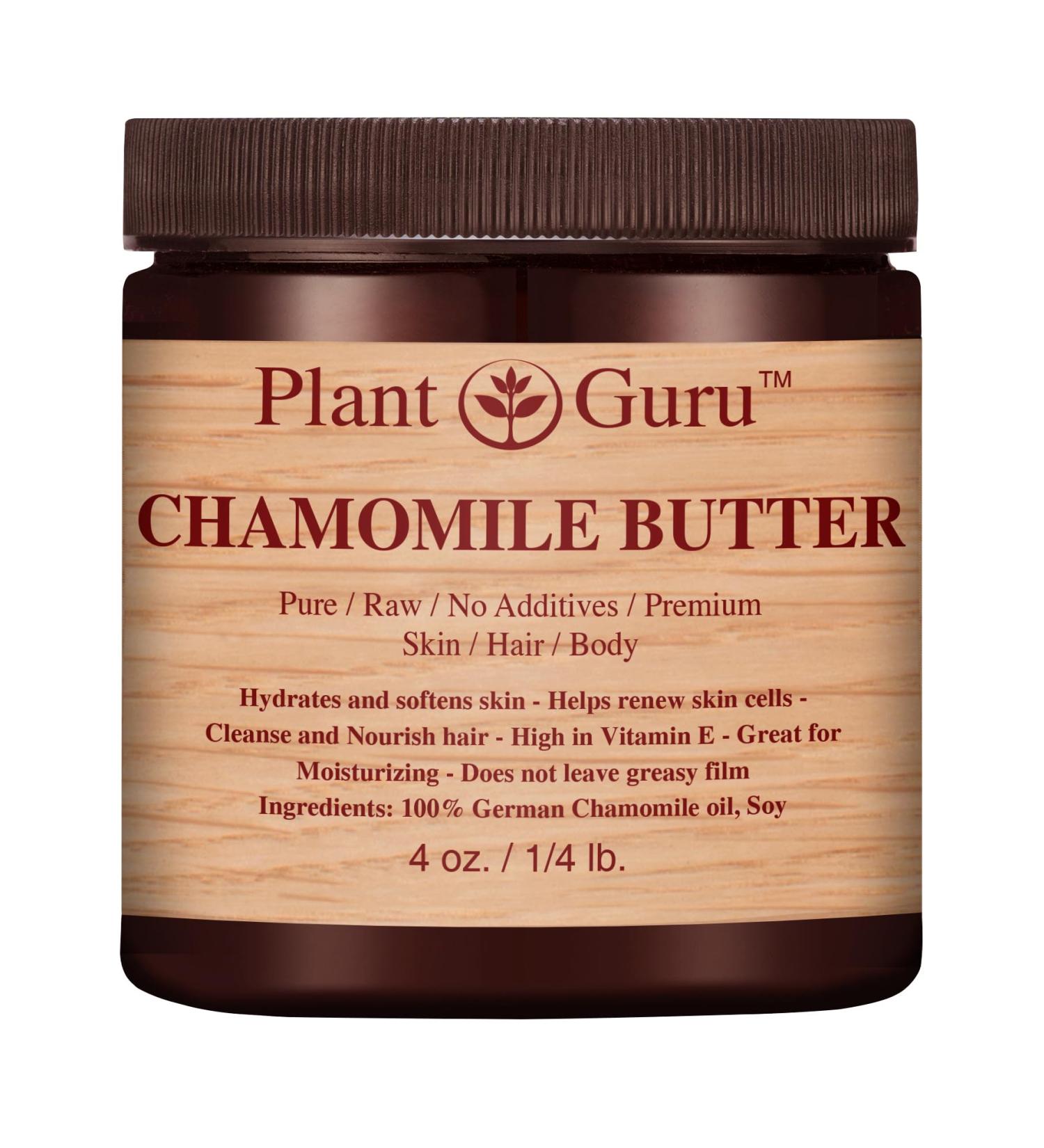 Chamomile Butter 4 oz. 100% Pure Raw Fresh Natural Cold Pressed. Skin Body and Hair Moisturizer DIY Creams Balms Lotions Soaps. 4 Ounce (Pack of 1)
