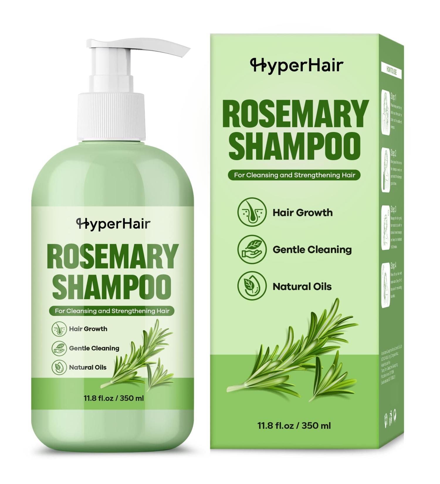 Rosemary Hair Growth Shampoo 350ml | Strengthening Shampoo with Tea Tree Oil & Biotin for Brittle Hair | Rosemary Mint Scalp Cleanse & Itch Relief - Buy Online on GoSupps.com