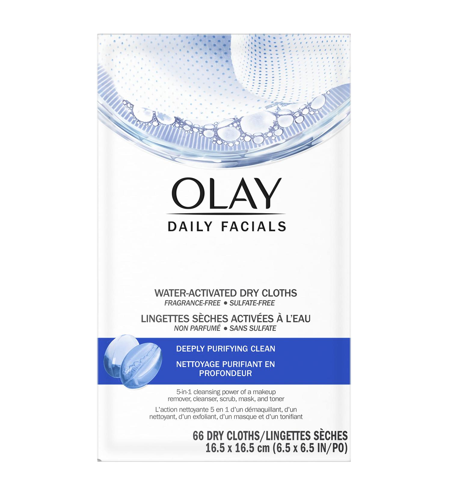 Olay Daily Facials 5-in-1 Cleansing Wipes - Deeply Purifying Makeup Remover  Scrub  Toner & Mask - 66 Count - Buy Online on GoSupps.com