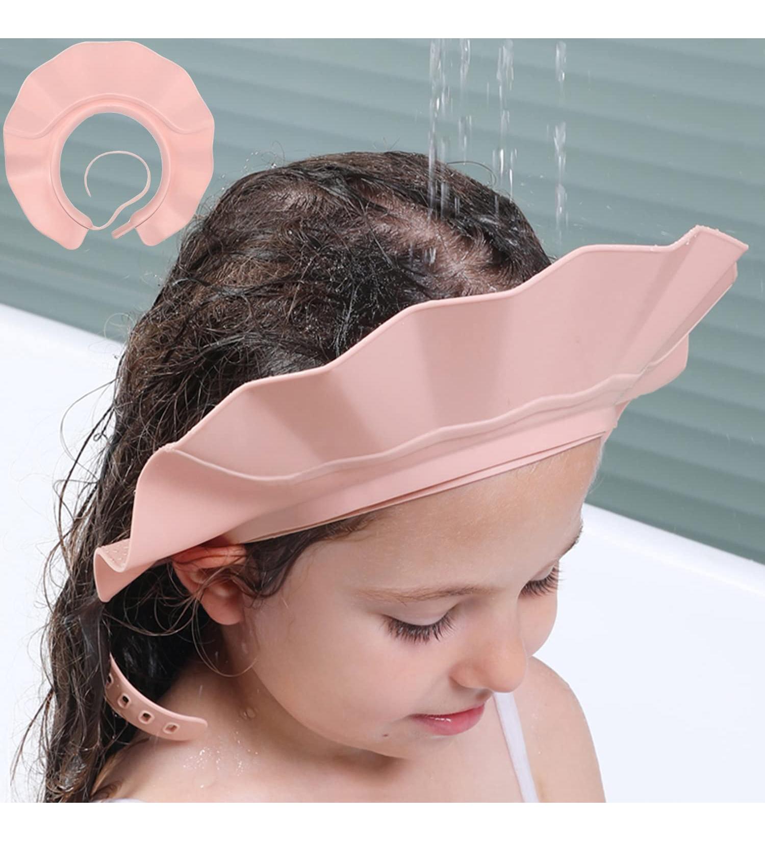 Adjustable Silicone Baby Shower Cap for Infants & Kids - Pink (6 Months-12 Years) - Buy Online on GoSupps.com