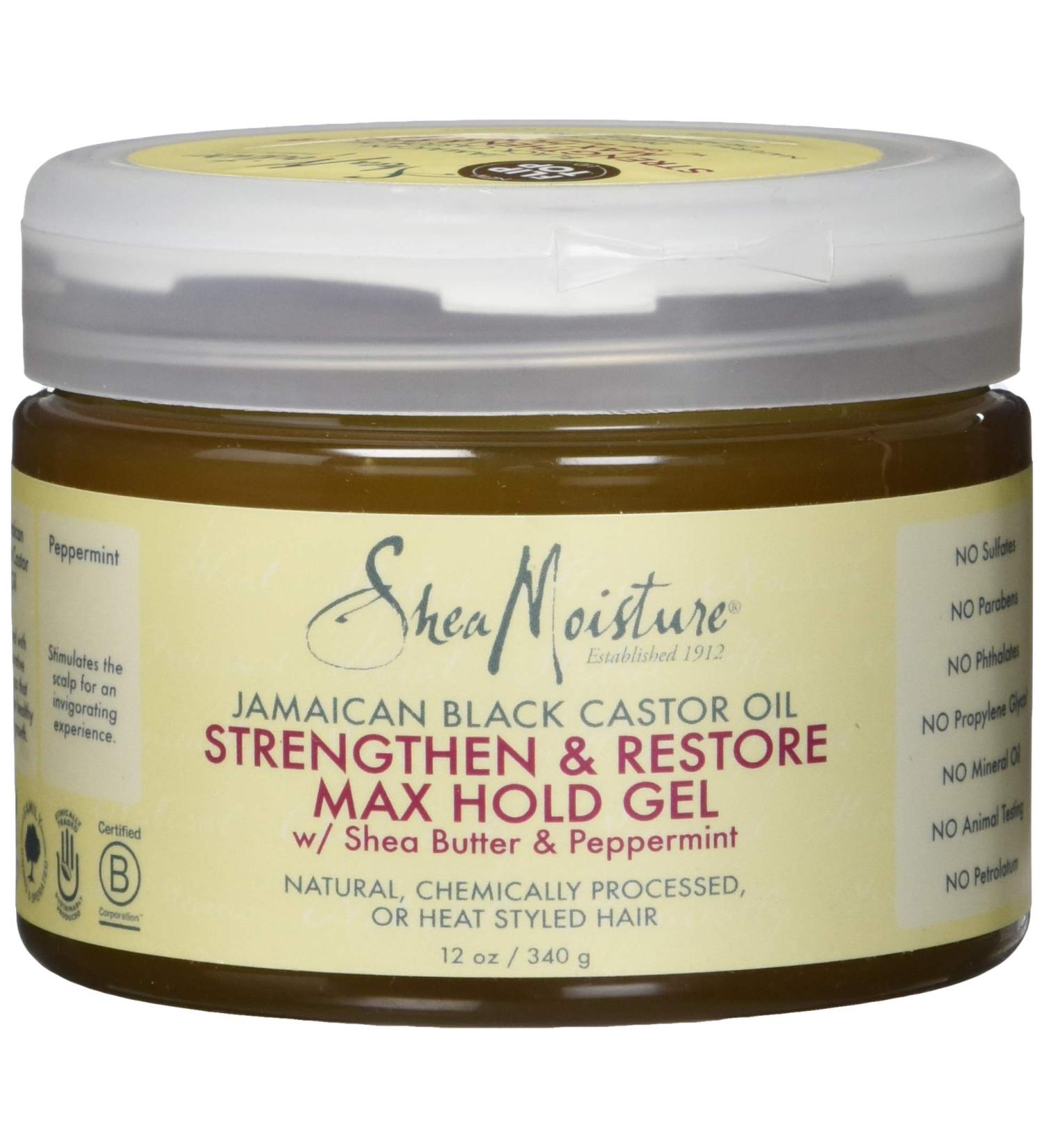 Shea Moisture Jamaican Black Castor Oil Max Hold Gel - Strengthen & Restore 12 oz - International Shipping Available - Buy Online on GoSupps.com
