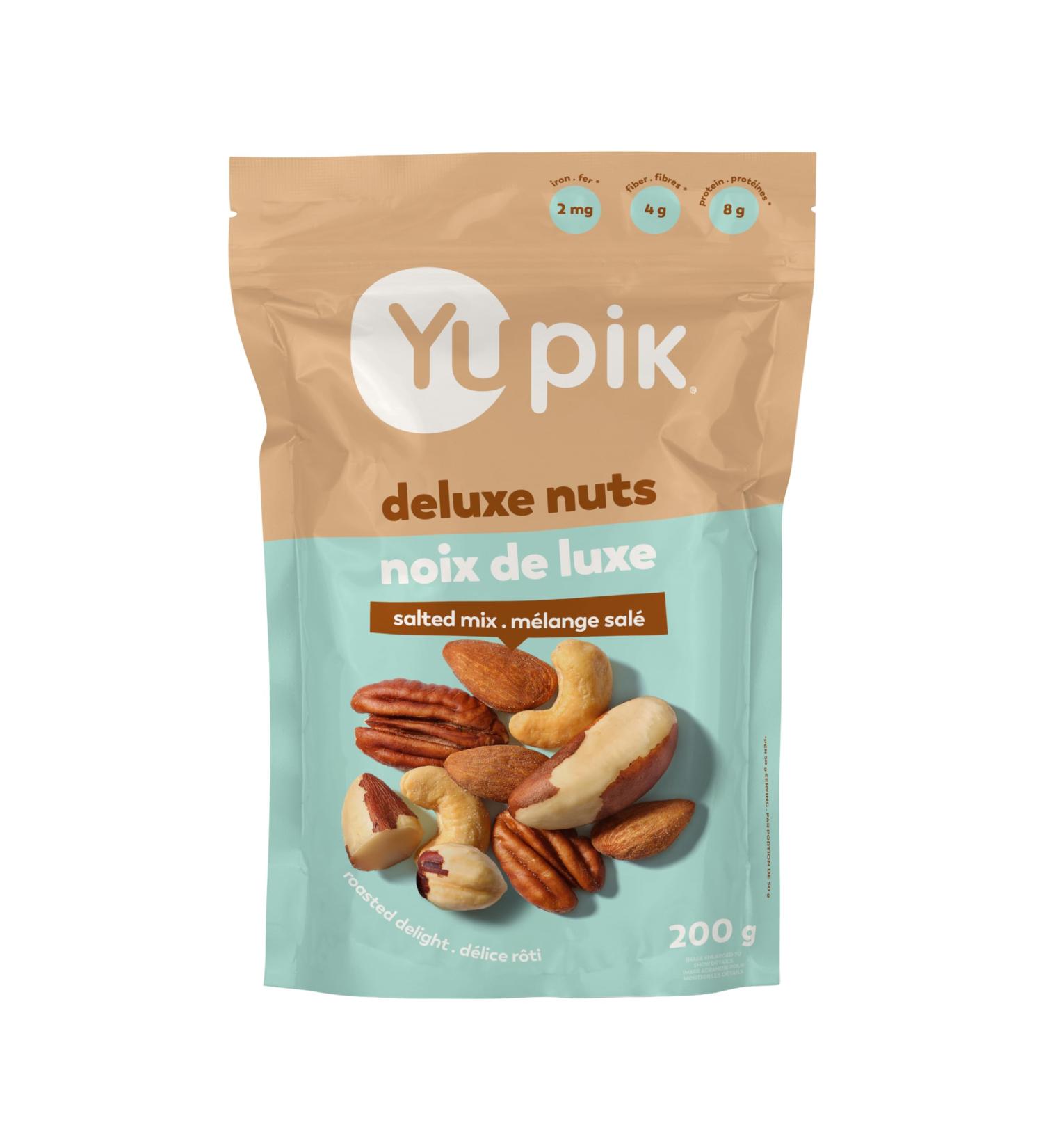 Yupik Roasted Salted Mixed Deluxe Nuts 200 g Kosher Gluten-free Non-GMO Savory Blend of Almonds Cashews Brazil Nuts Hazelnuts & Pecans Crunchy Trail Mix Nutritious Protein Snacks - Buy Online on GoSupps.com