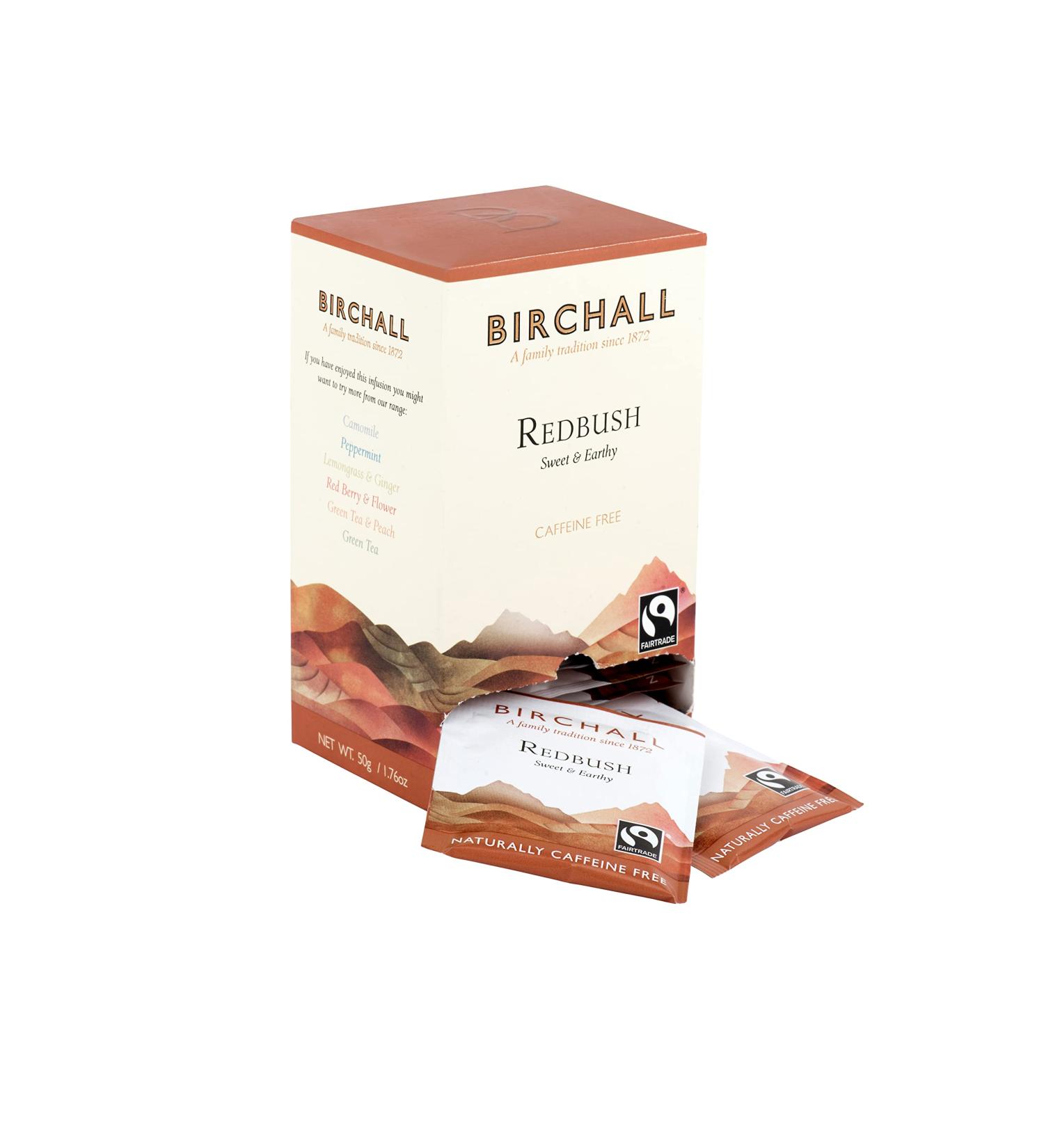 Birchall Tea Bags Cederberg Redbush Tea Rich in Antioxidants and Bursting with Flavor 6 Boxes Of 25 Enveloped Plant Based Prism Tea Bags Cederberg Redbush Tea 150 Total - 25 Bags x 6 Boxes