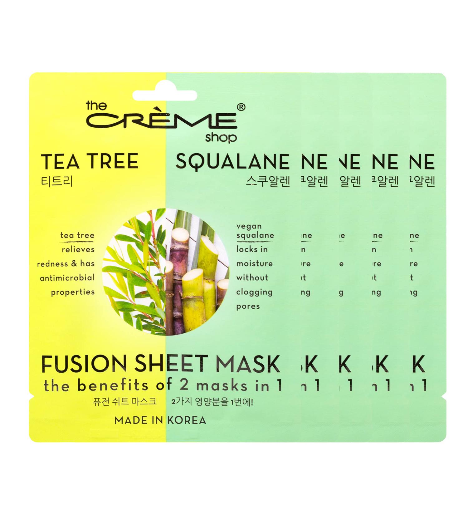 Buy The Cr me Shop Tea Tree & Squalane Fusion Sheet Mask - Korean Acne Face Mask with Hyaluronic Acid (5 Masks) - Vegan & Hydrating - Buy Online on GoSupps.com