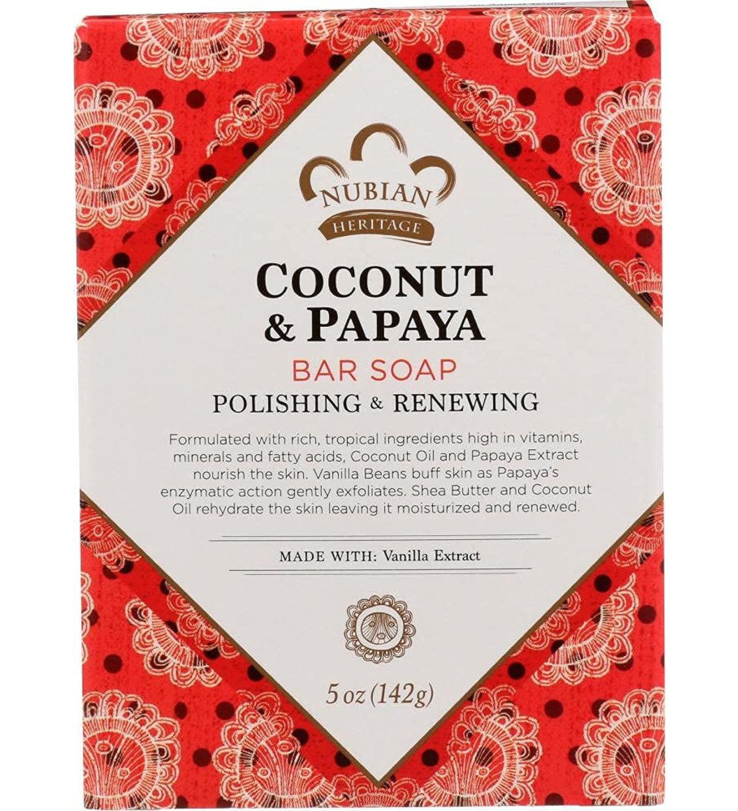 Nubian Heritage Bar Soap Coconut And Papaya 5 Oz