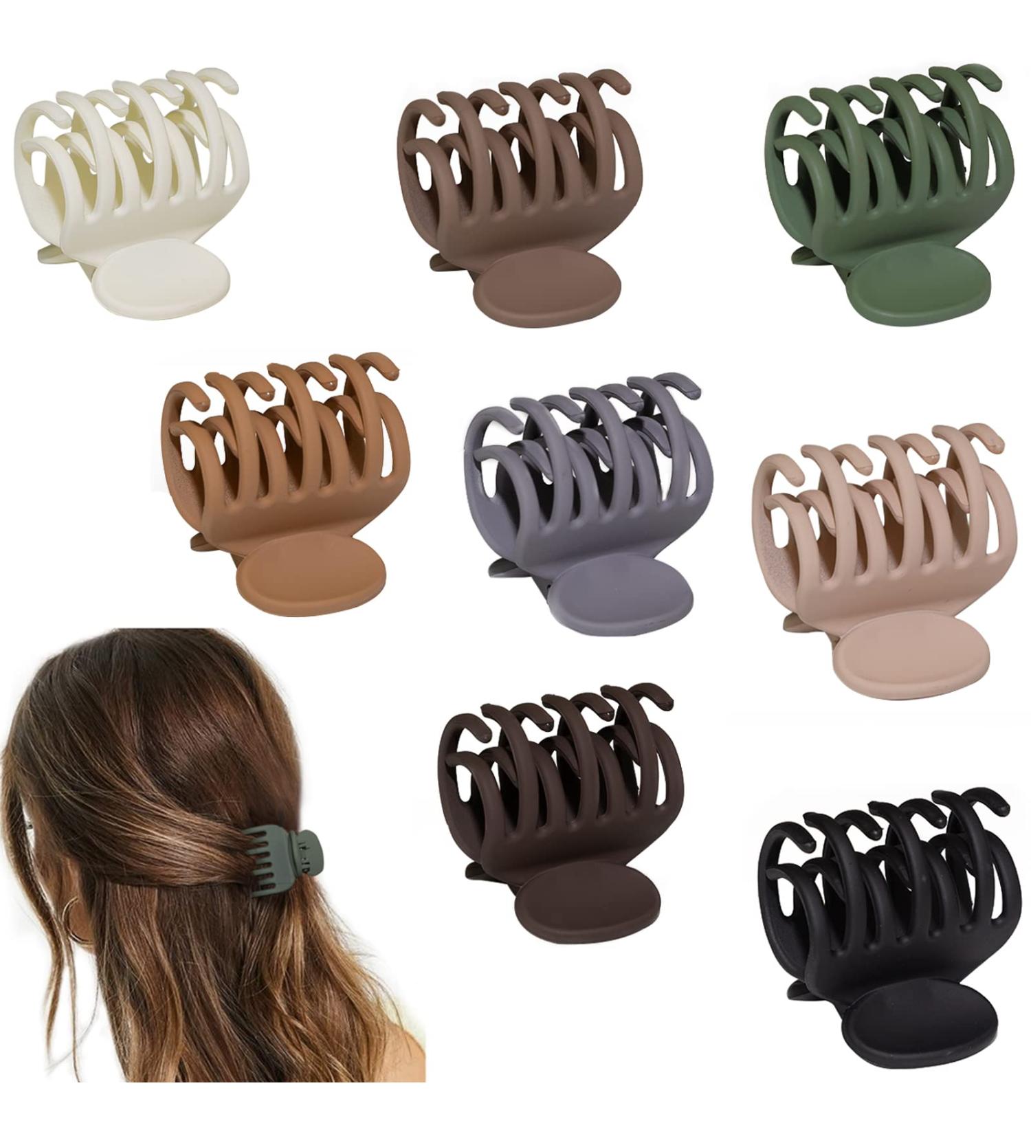 8PCS Matte Medium Claw Clips for Thin to Thick Hair - Strong Hold Double Row Teeth Hair Clips - Cute Jaw Clamps for Short Hair Styling - Neutral Color - Women's Hair Accessories - Buy Online on GoSupps.com