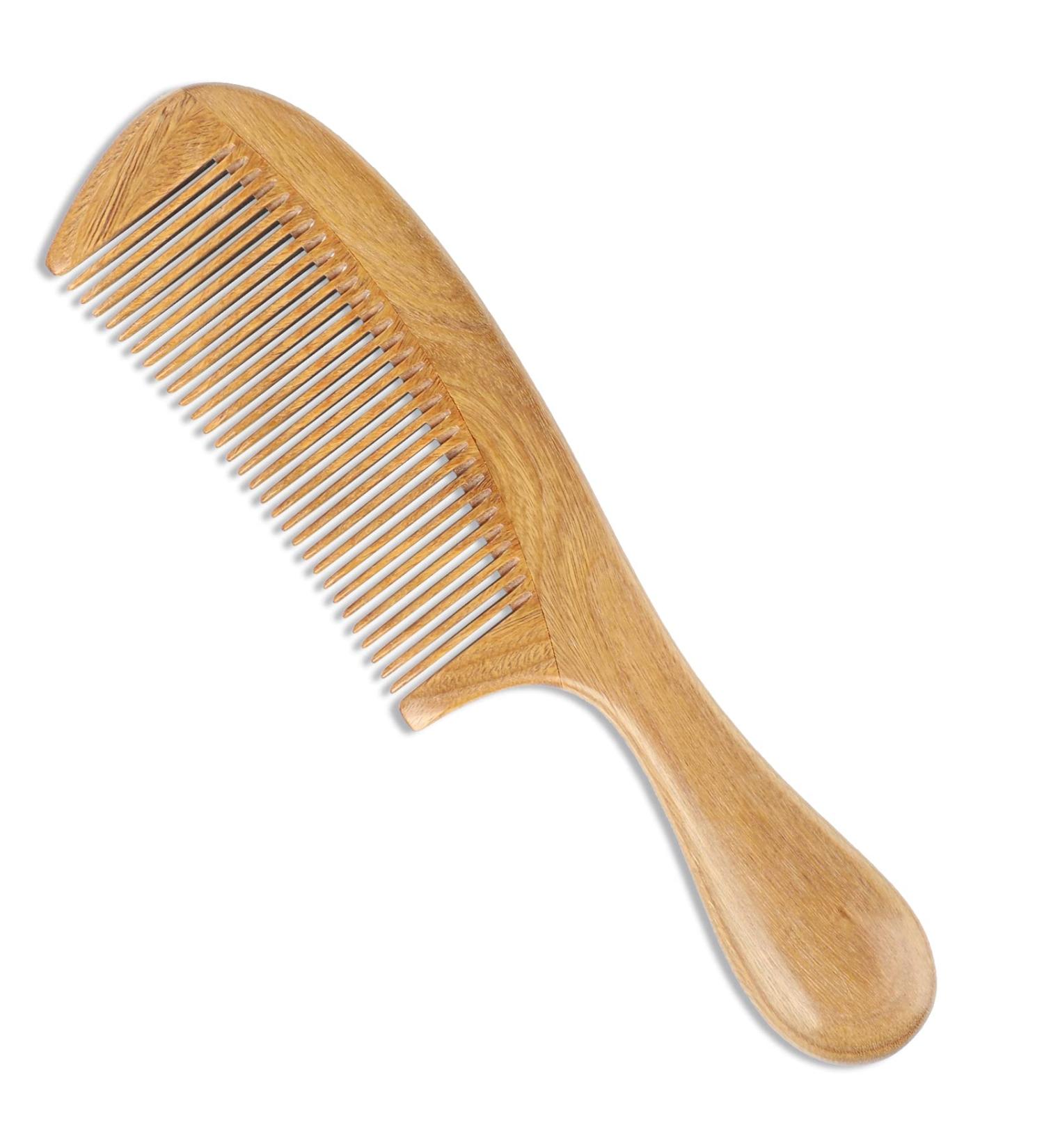 Onedor Handcrafted Green Sandalwood Fine Tooth Comb - Natural Anti-Static Hair Detangler for Men and Women - Buy Online on GoSupps.com