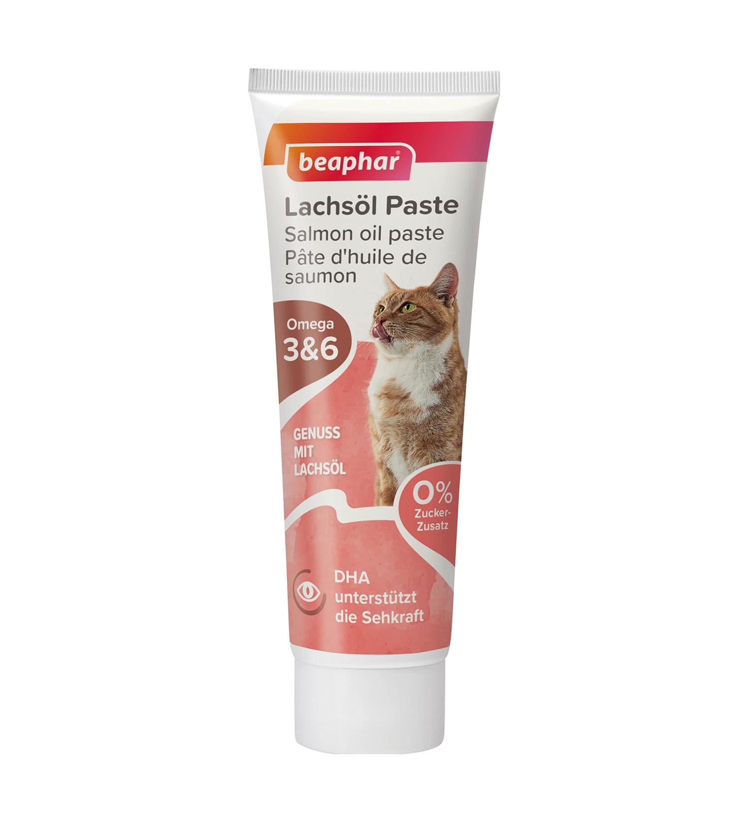 Buy Beaphar Salmon Oil Paste for Cats - Omega 3 & 6 100g | Sugar-Free DHA for Visual Support - Buy Online on GoSupps.com