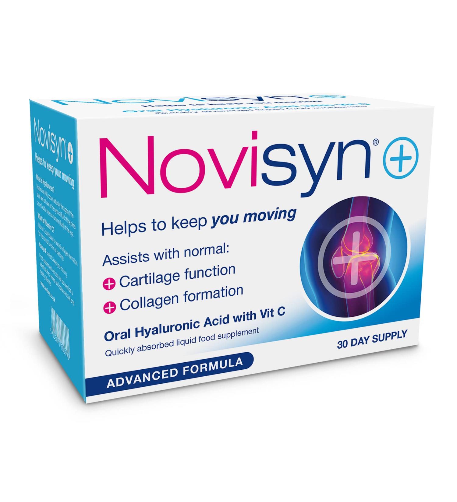 Novisyn+ Vegan Joint Care Supplement Hip & Knee Joint Support for Men Women - Hyaluronic Acid Joint Health Liquid 30-Day Supply by Fulcrum Health