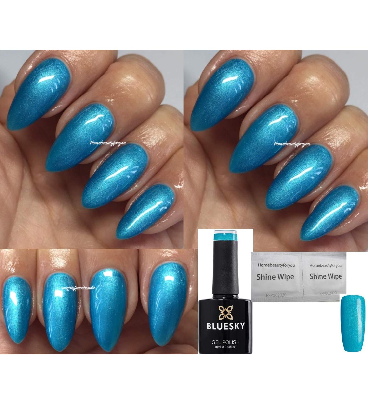 Bluesky Gel Nail Polish BLUE Color Turquoise Metallic Effect Autumn Winter Range WR05 UV LED Soak Off - Buy Online on GoSupps.com