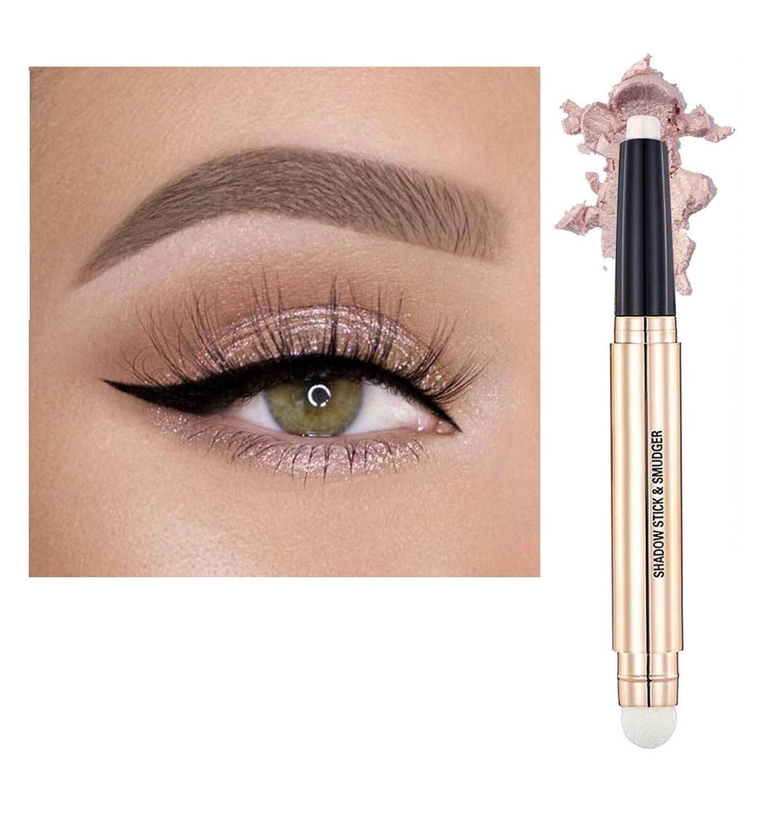 OVIQERKI 12 Color Shimmer Eyeshadow Stick - Waterproof Highlighter Eye Makeup (Pale Golden 02) - Buy Online on GoSupps.com