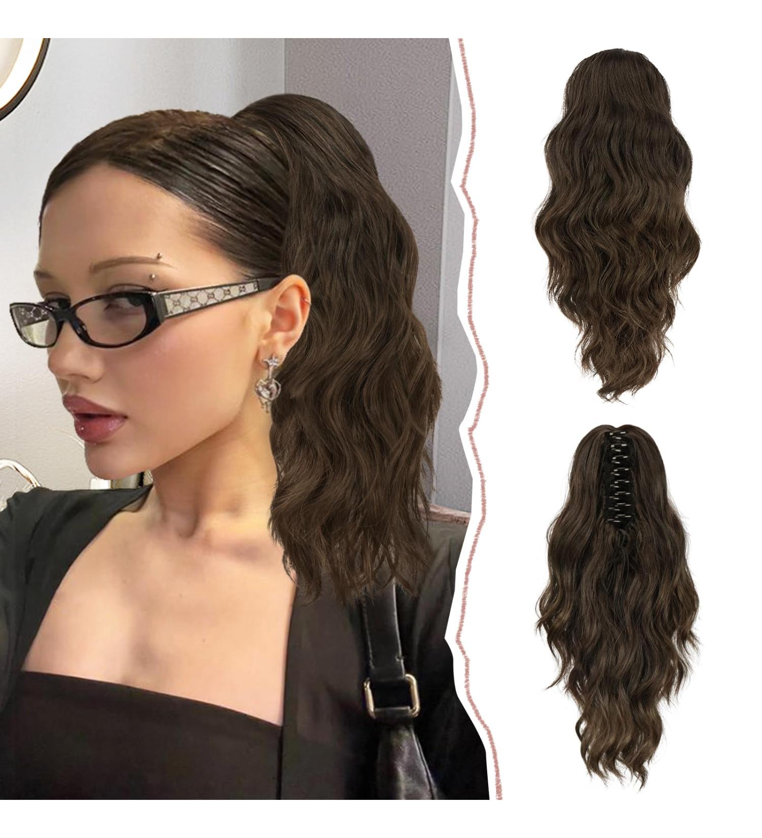 Shop Sofeiyan Ponytail Extension - Long Curly Clip-In Hair Extension for Women - Heat-Resistant Brown Mix/Black - Perfect for International Shipping - Buy Online on GoSupps.com