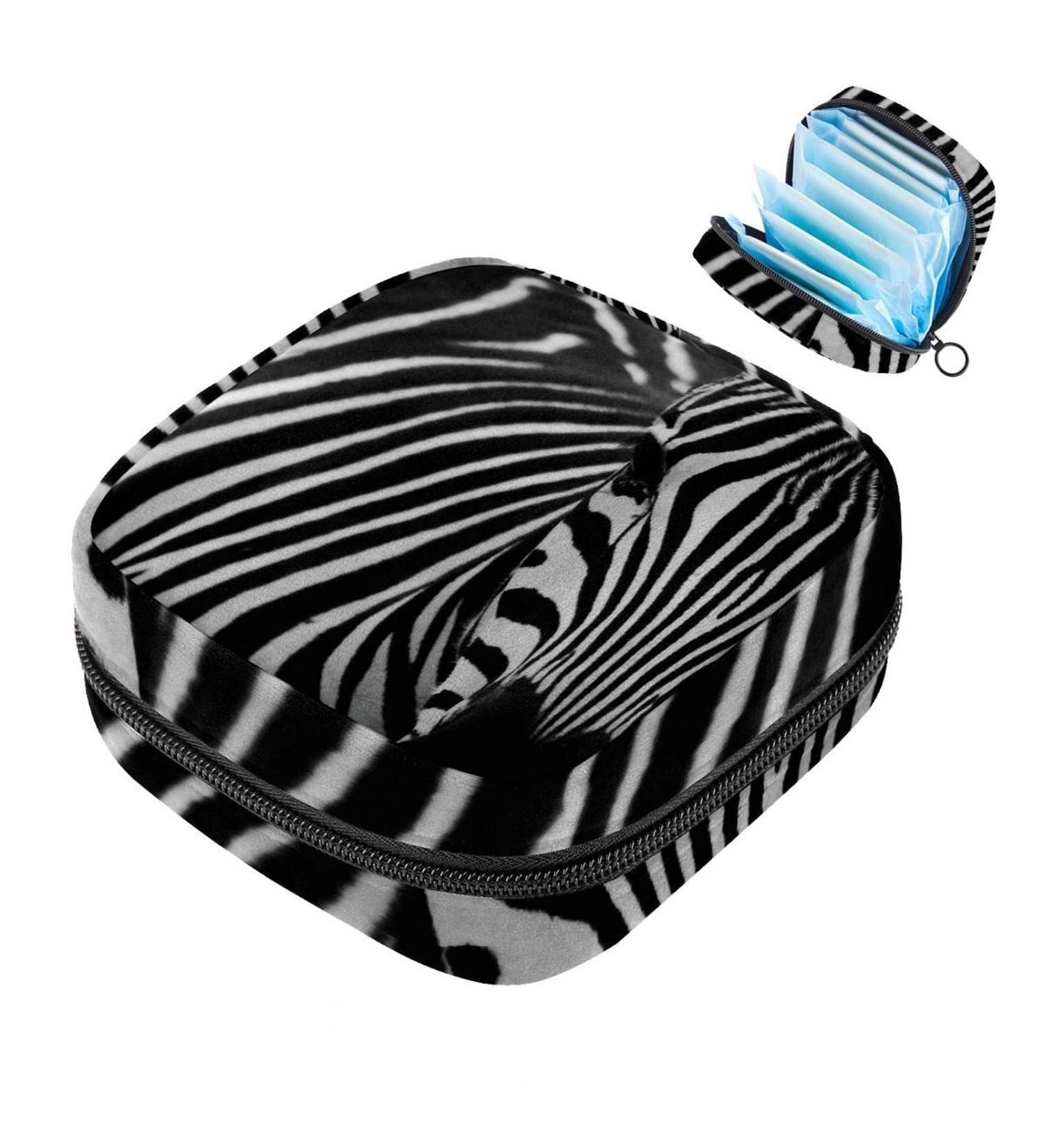 Women's Zebra Menstrual Cup Storage Bag - Portable Bandages & Napkin Pocket for Girls & Teens - Buy Online on GoSupps.com