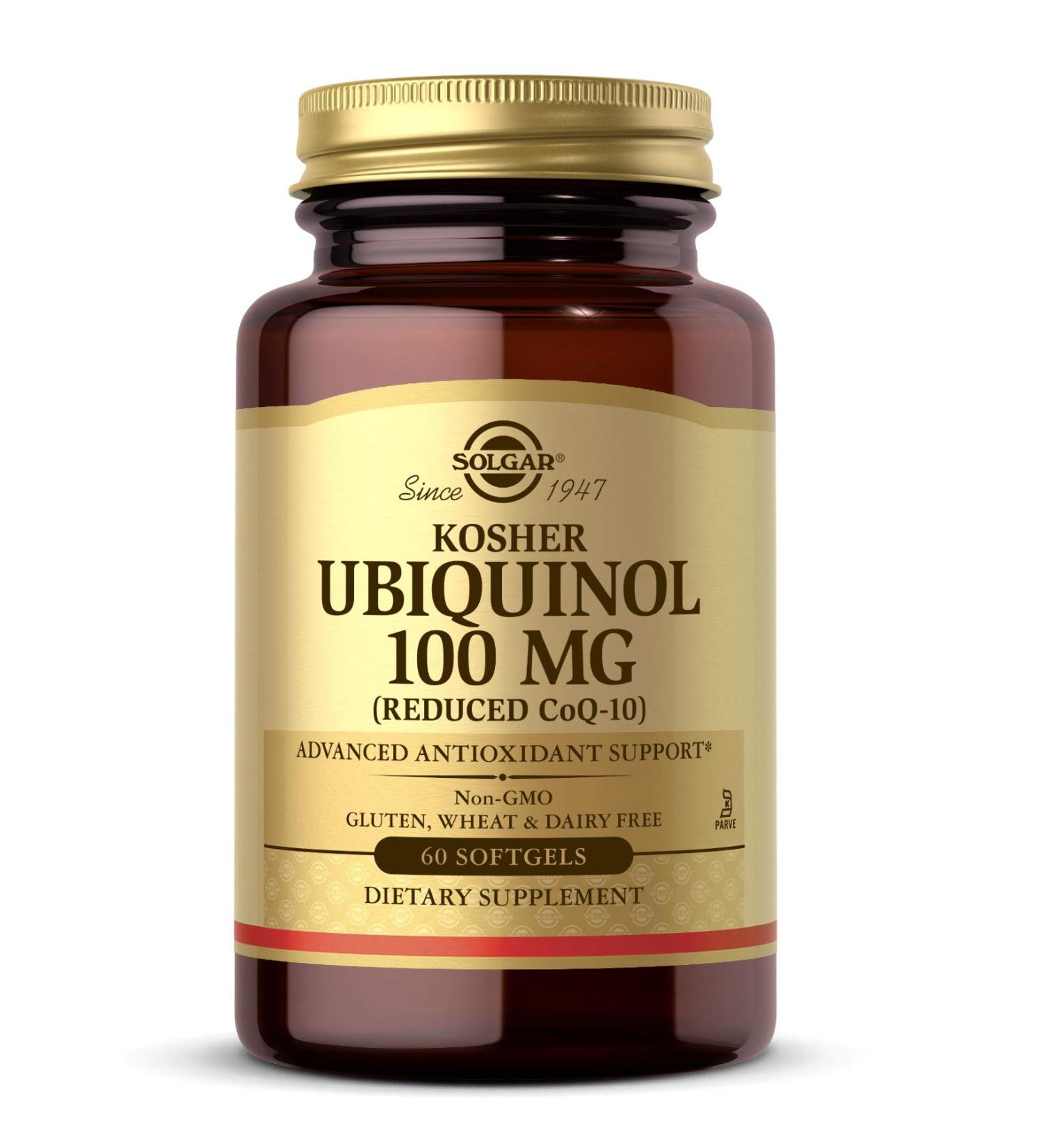 Solgar Kosher Ubiquinol 100 mg â€“ 60 Softgels for Heart Health & Energy - Buy Online on GoSupps.com