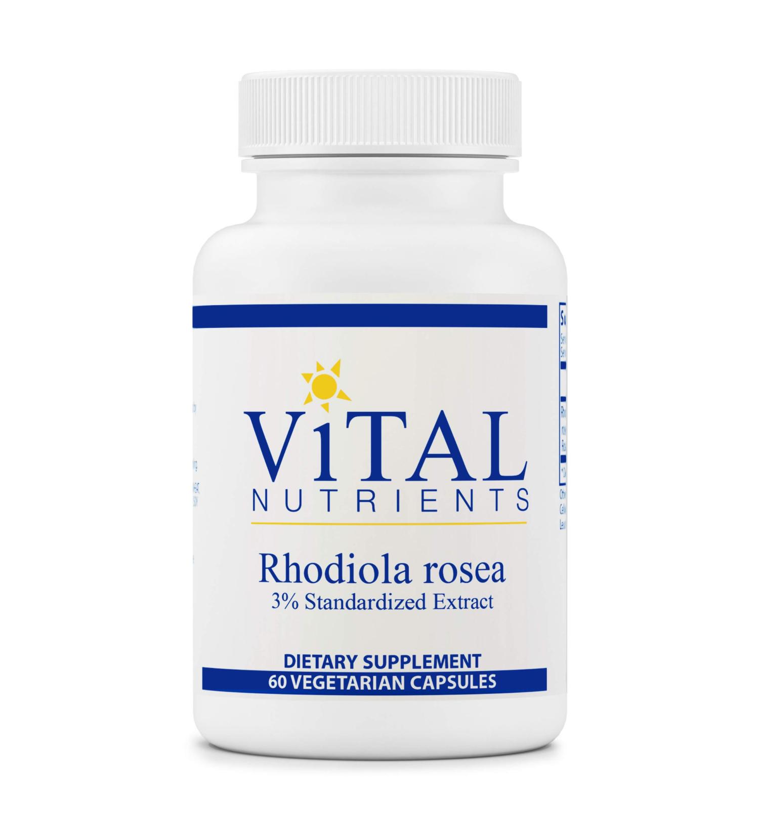 Vital Nutrients Rhodiola Rosea Extract 3% Standardized - Energy & Stress Support - 60 Vegetarian Capsules - Buy Online on GoSupps.com