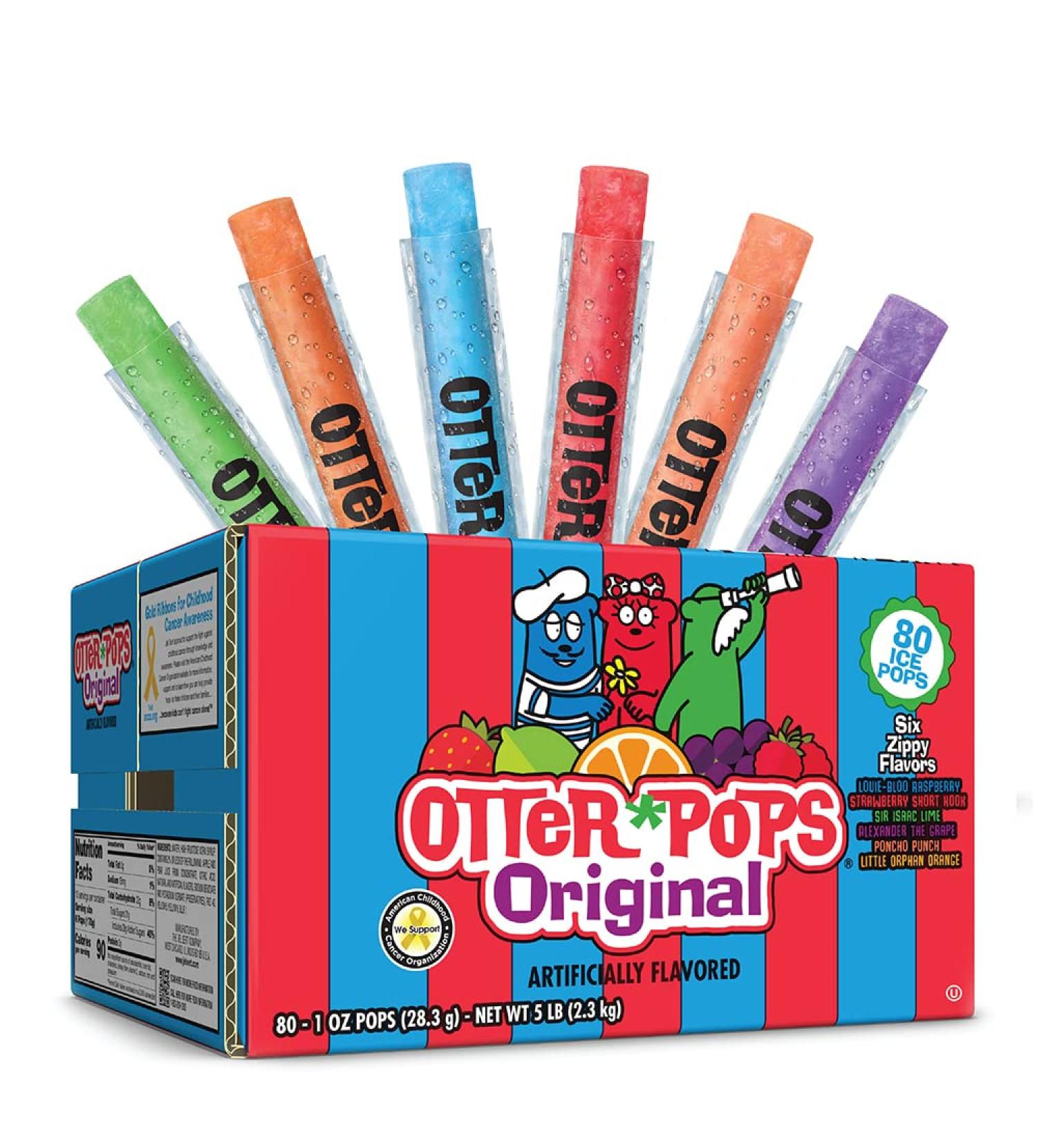 Otter Pops Original Flavors - 80 Fat Free 1 oz Ice Bars - Buy Online on GoSupps.com