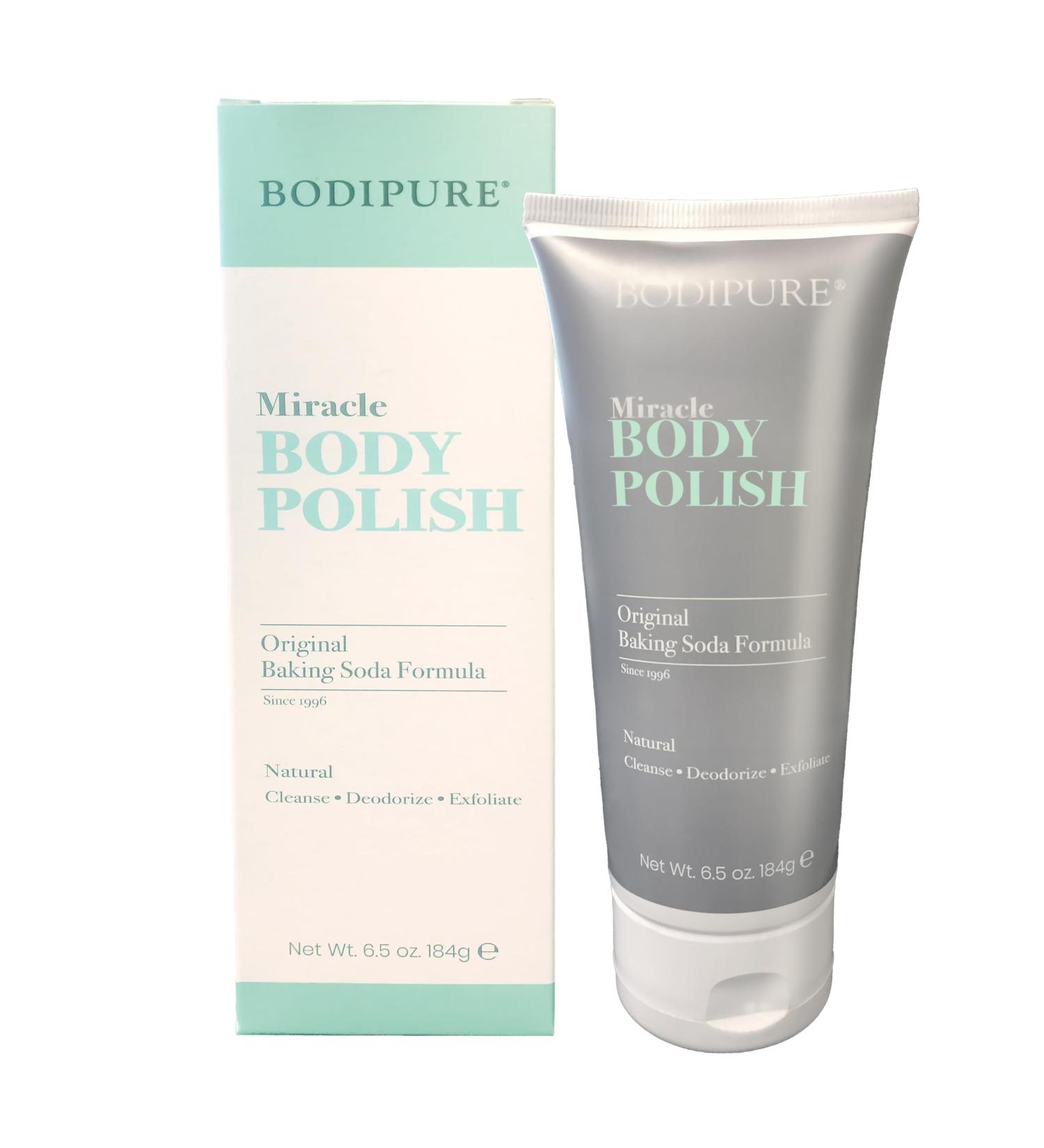 BodiPure Miracle Body Polish - Exfoliating Body Scrub & Body Wash for All Skin Types - Natural Smooth Skin pH Balance & Clear Pores - 6.5oz - Buy Online on GoSupps.com