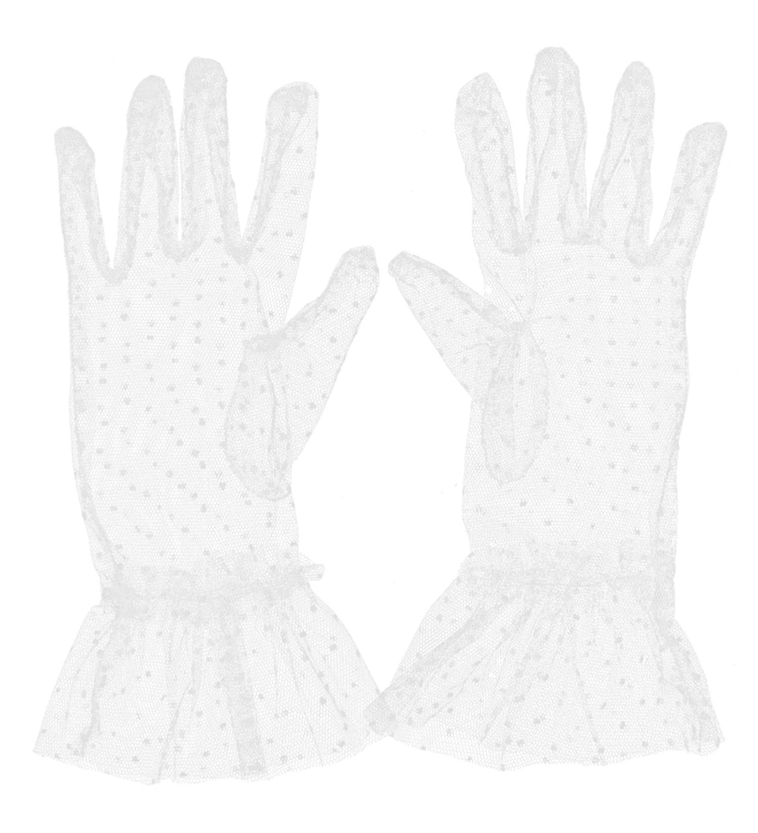 minkissy 1 Pair Black Gloves Cocktail Lace Gloves Bridal Mesh Gloves Women Short Lace Gloves Tea Party Short Gloves Tea Party Lace Gloves Party Gloves Women's Prom White Accessories - Buy Online on GoSupps.com