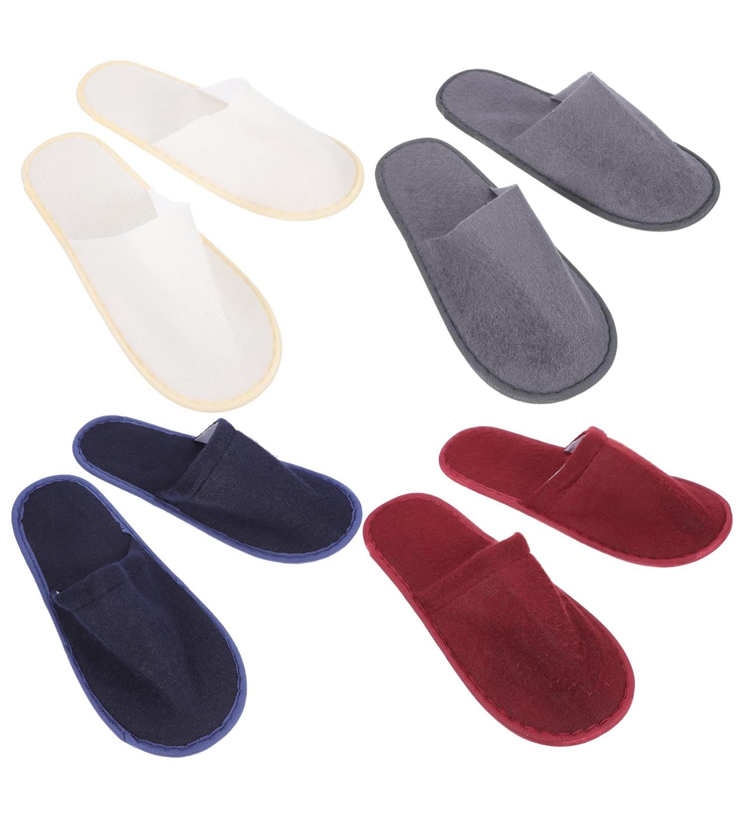 Amosfun Spa Slippers 8 Pairs Non-Slip Disposable Bath Sandals - Men's Women's Indoor Shower Slippers (Random Color) - Buy Online on GoSupps.com
