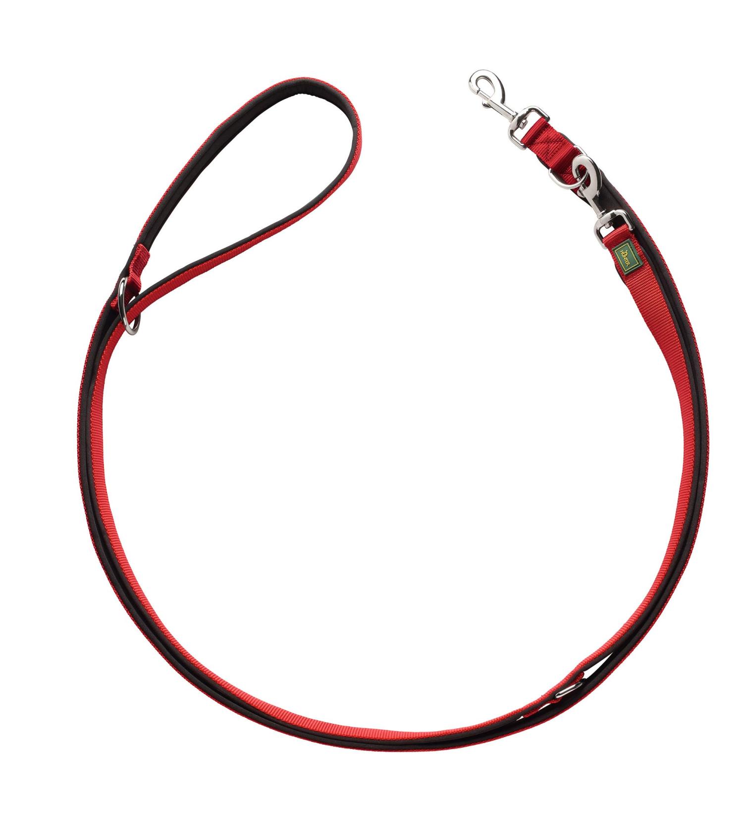 HUNTER NEOPRENE Adjustable dog leash 2.5 x 200 cm red/black 2.5 x 200 cm red/black