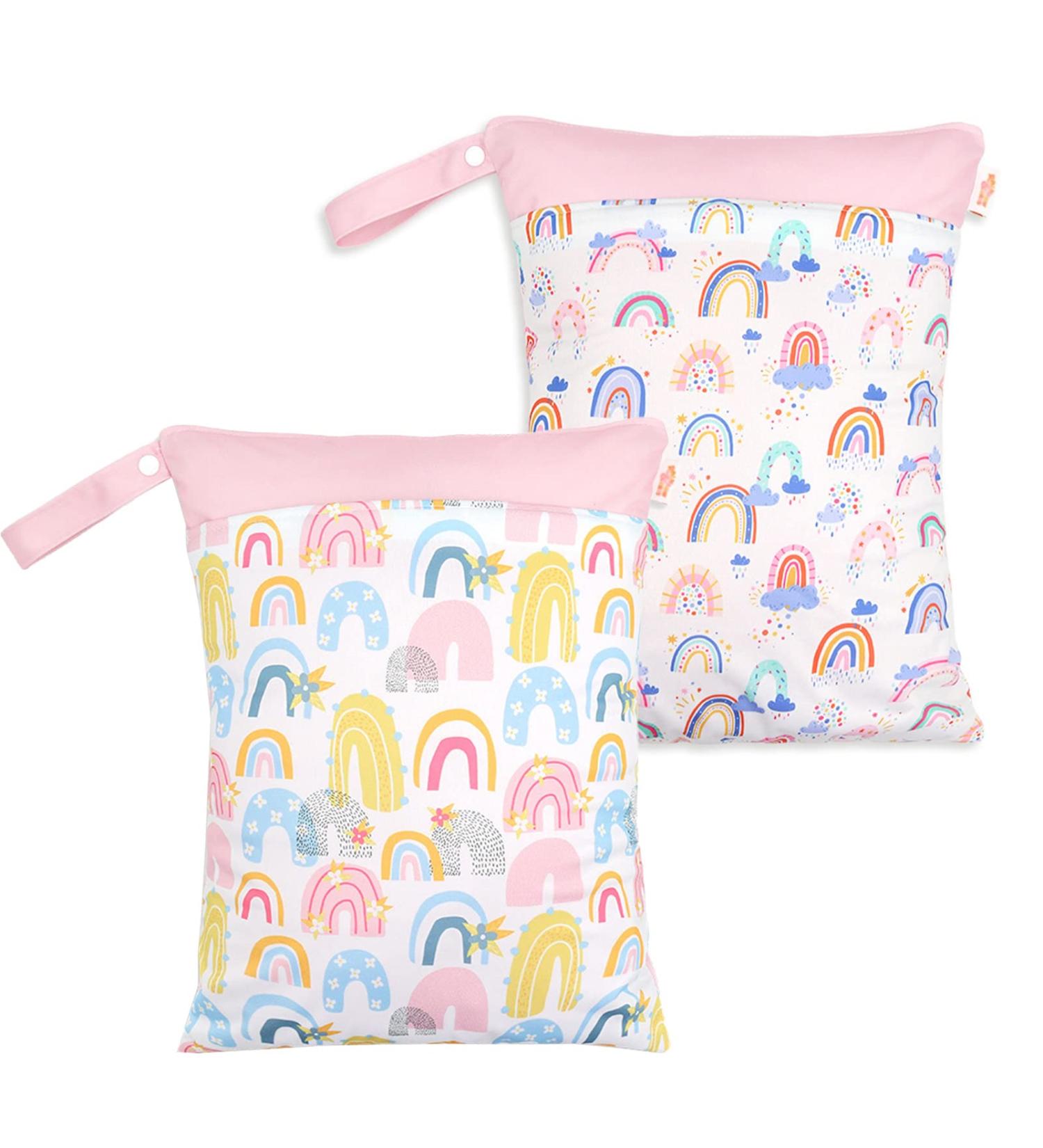 Maeau 2-Piece Wetbags for Cloth Diapers | Waterproof Baby Organizer Bags - 14 Patterns 30x40cm Reusable & Washable Gym Bag - Buy Online on GoSupps.com
