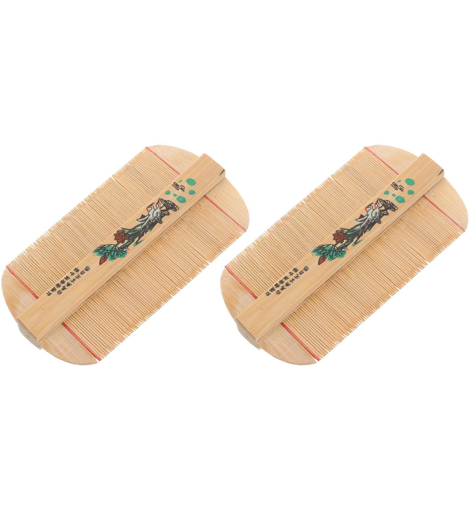 HANABASS Lot de 2 Peignes Double Face en Bambou Dense Antipelliculaire et Portable Outil de Coiffure Naturel pour Cuir Chevelu Sensible Usage Quotidien Poux Adapt Style Al atoire - Buy Online on GoSupps.com