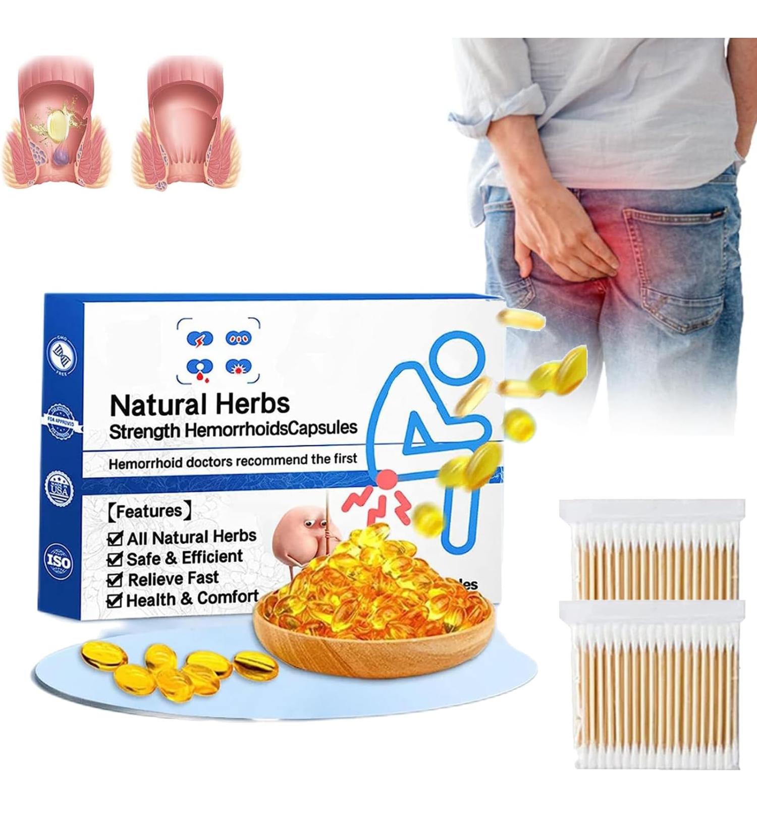 GDSAFS Heca Natural Herbal Strength Hemorrhoid Capsules - Relief from Discomfort (1 Box) - Buy Online on GoSupps.com