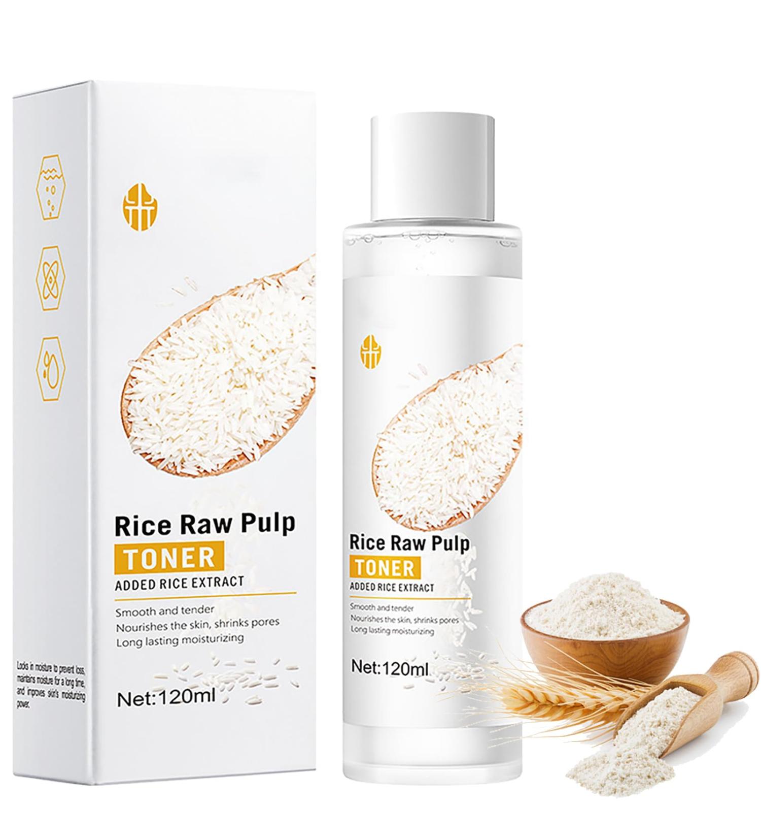 Rice Toner - Natural Rice Face Toner - Rice Essence Water Toner for Face - Skin Moisturizer Hydration Smooth Tender - Pore Minimizer Plump Lock Water - Boost Radiance Glowing Reduce Dullness Dryness - Buy Online on GoSupps.com