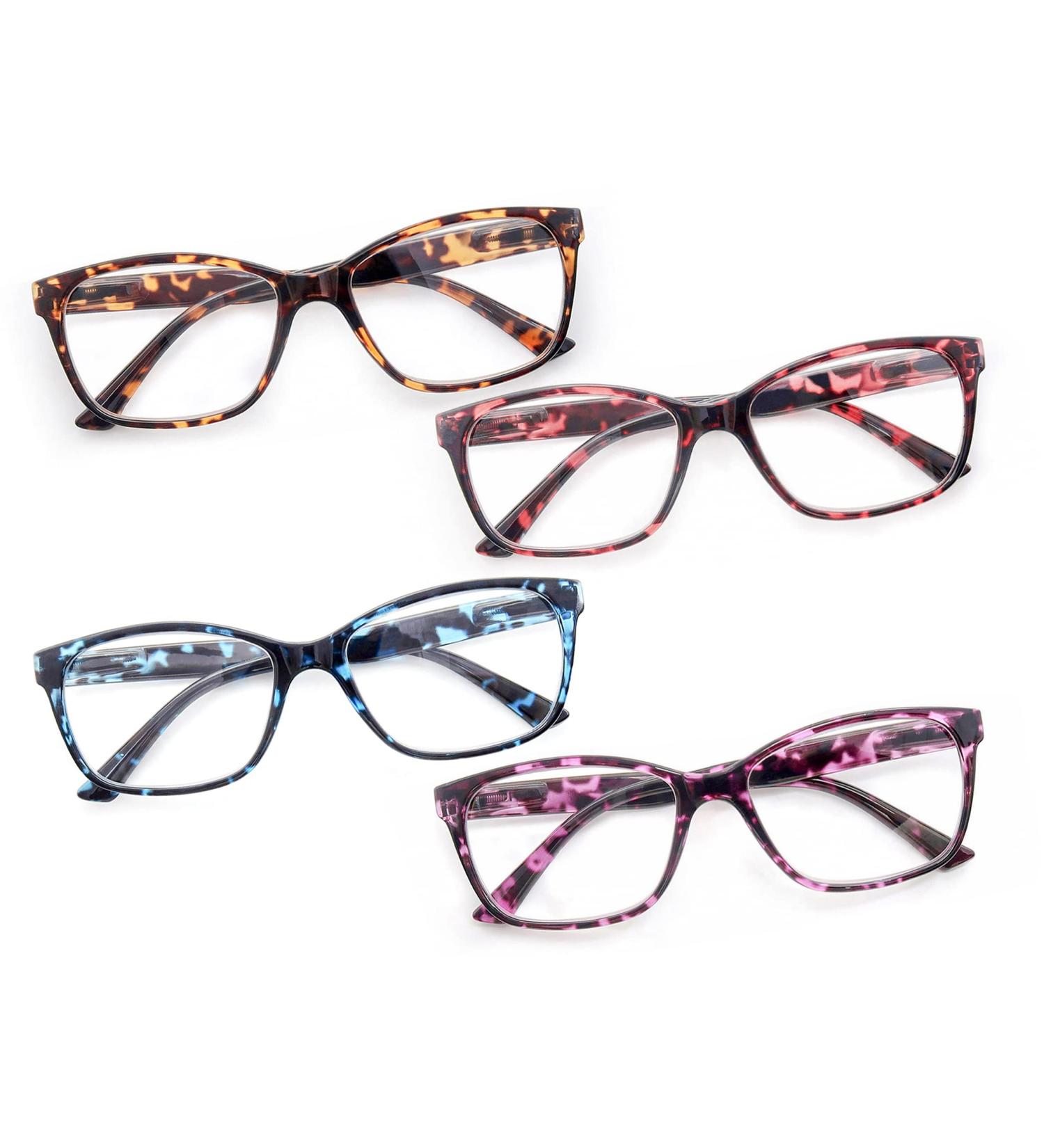 HEEYYOK 4 Pack Oversized Reading Glasses for Men & Women - Comfortable Spring Hinge Clear Lens & Carry Bag - International Shipping Available - Buy Online on GoSupps.com