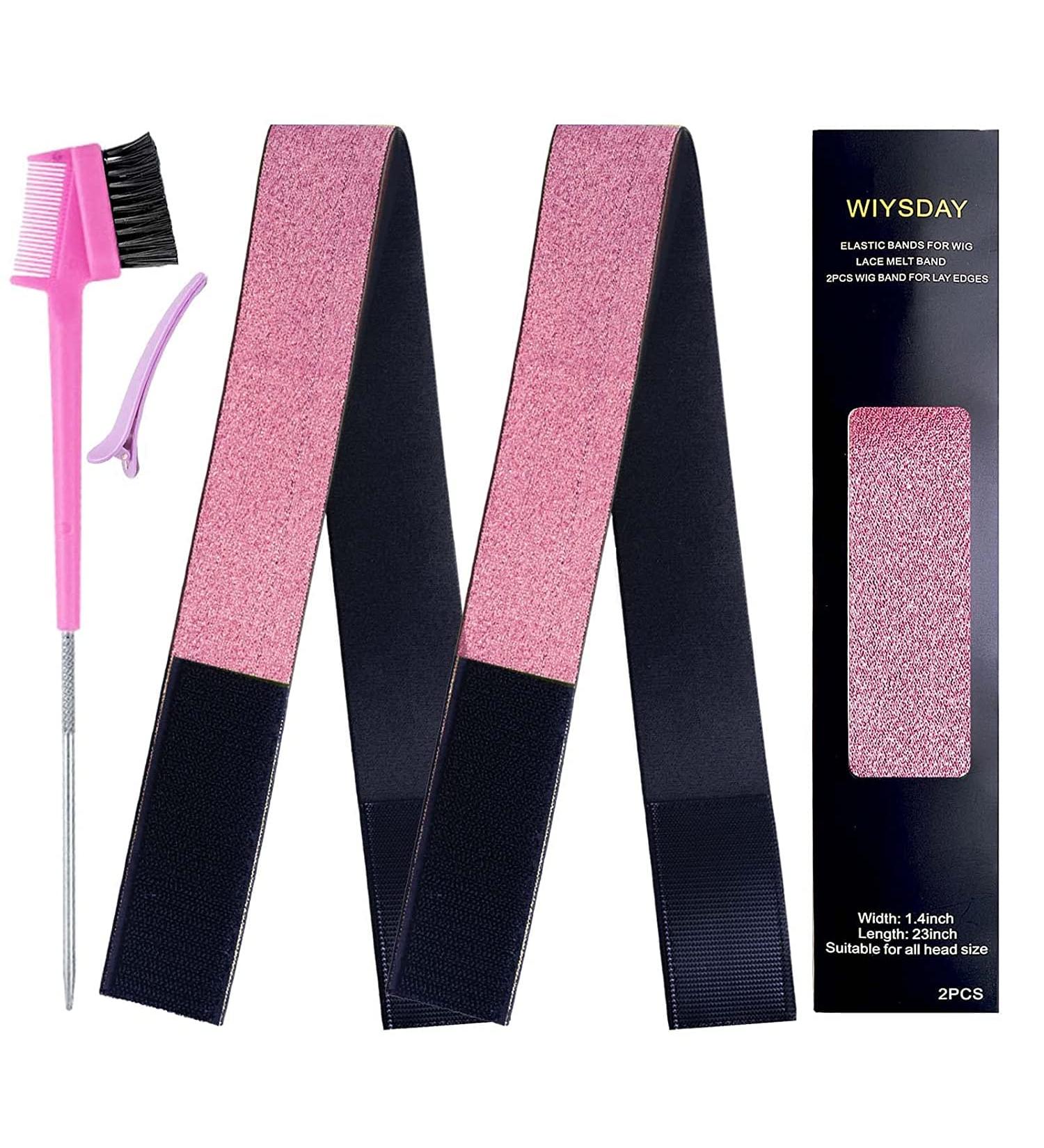 Elastic Bands for Wig - 2PCS Lace Melting & Edge Wrap Bands (Pink) - Buy Online on GoSupps.com