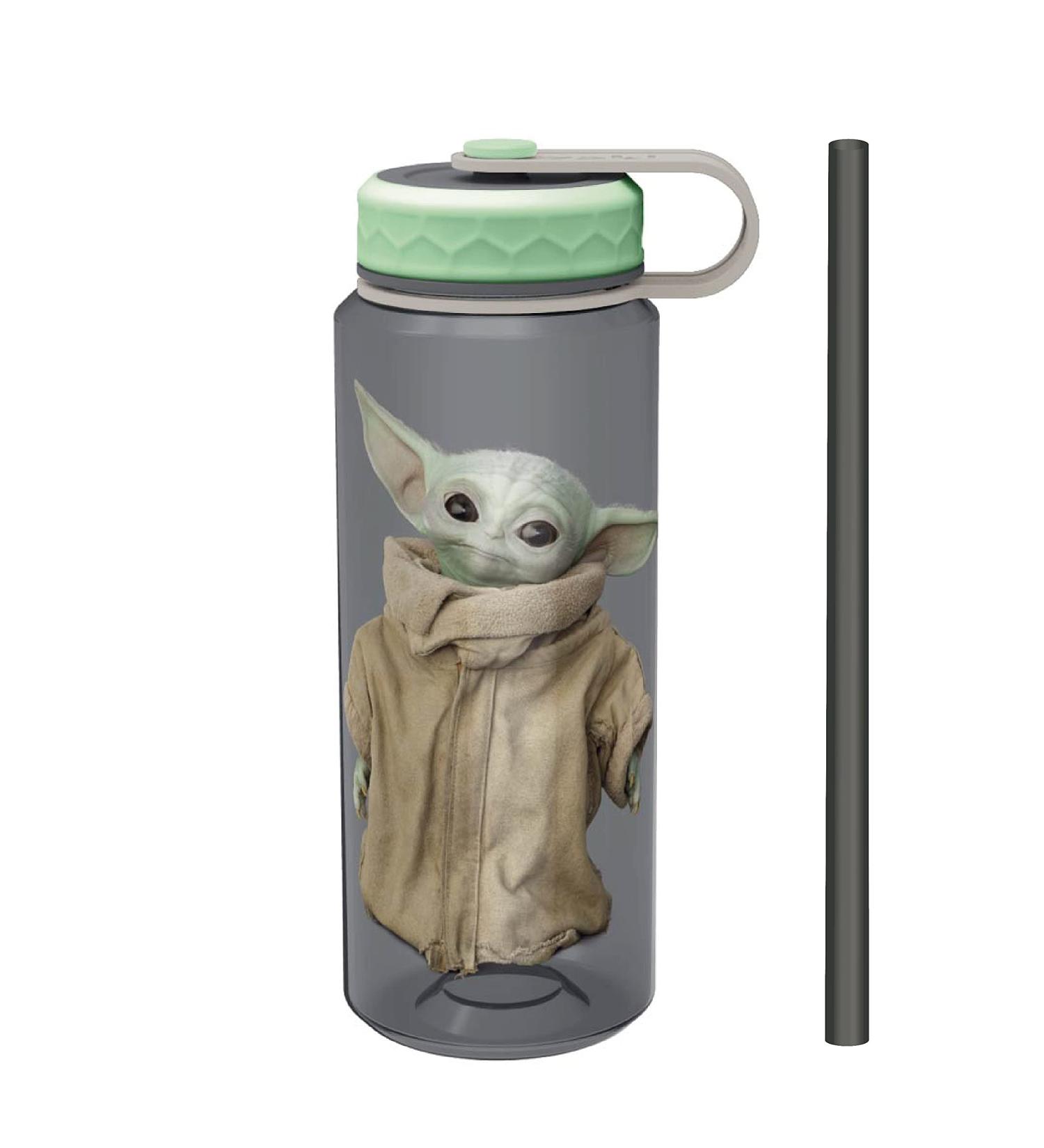 Star Wars Mandalorian 36 oz Water Bottle with Carry Strap & Reusable Straw - Buy Online on GoSupps.com