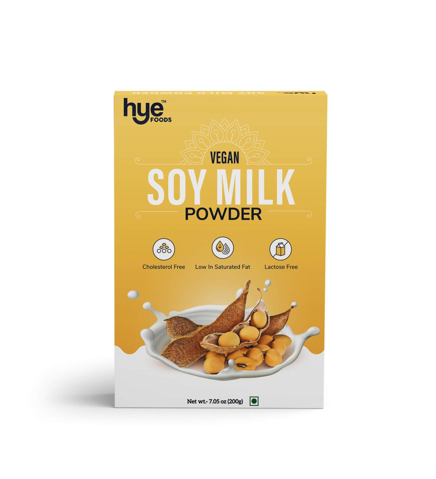 HYE FOODS Vegan Soy Milk Powder | 49% Protein | Unsweetened | 7.05 Oz (200g) - Buy Online on GoSupps.com