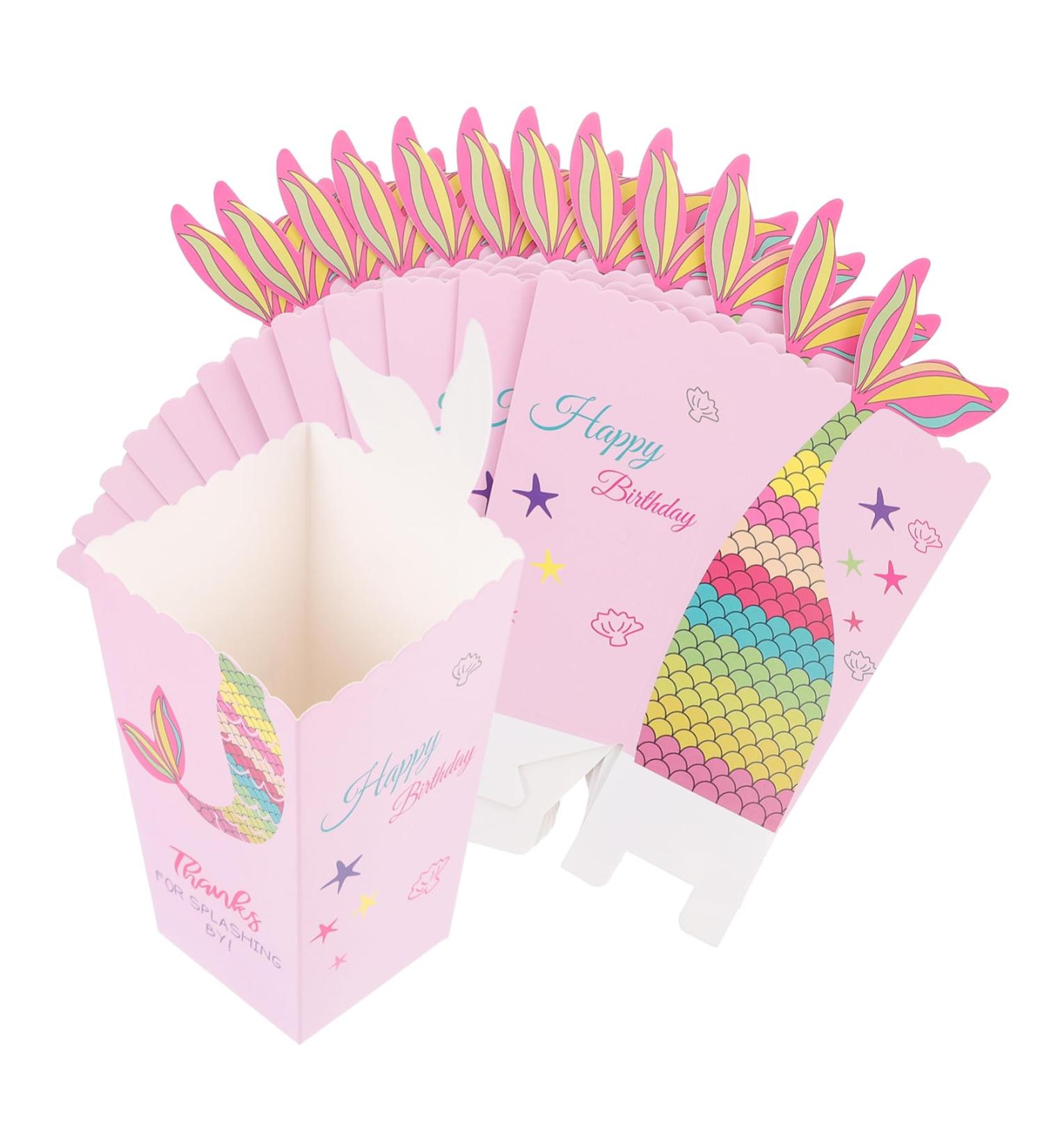 Mobestech 72 Pcs Mermaid Popcorn Box Popcorn Paper Bags Mermaid Goodie Bag Wedding Gift Bag Kid Gifts Infant Gift Mermaid Candy Bag Mermaid Gift Bag Candy Bags Dessert Box Disposable Baby 1 count (Pack of 1) Pinkx3pcs - Buy Online on GoSupps.com