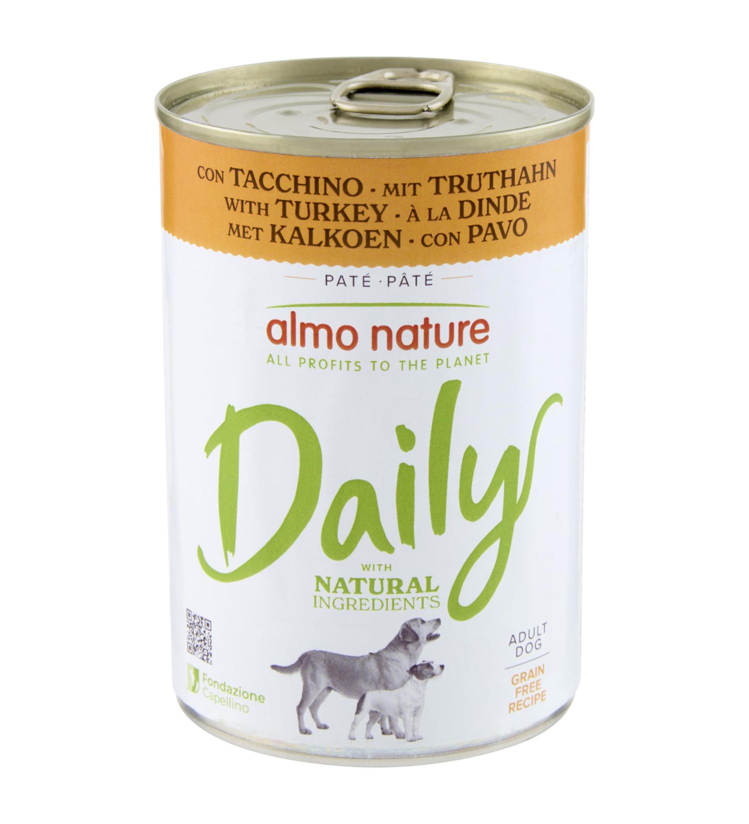 Almo Nature Daily Dog - Wet Food for Dogs with Turkey - 24 cans of 400g