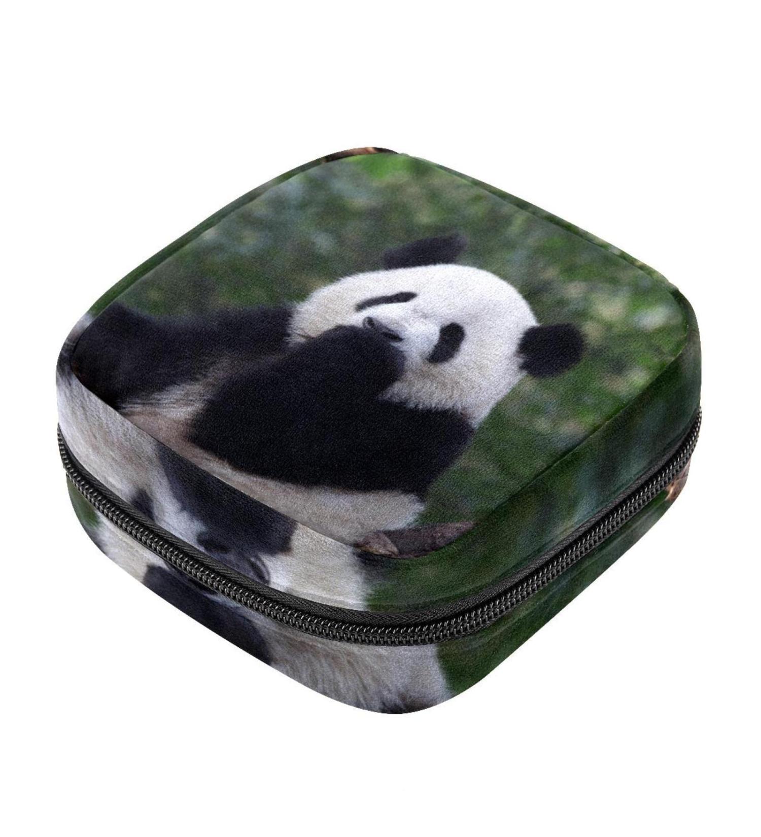 Panda Animal Sanitary Napkin Storage Bag | Menstrual Cup Pouch | Nursing Pad Holder - Multicoloured - Buy Online on GoSupps.com