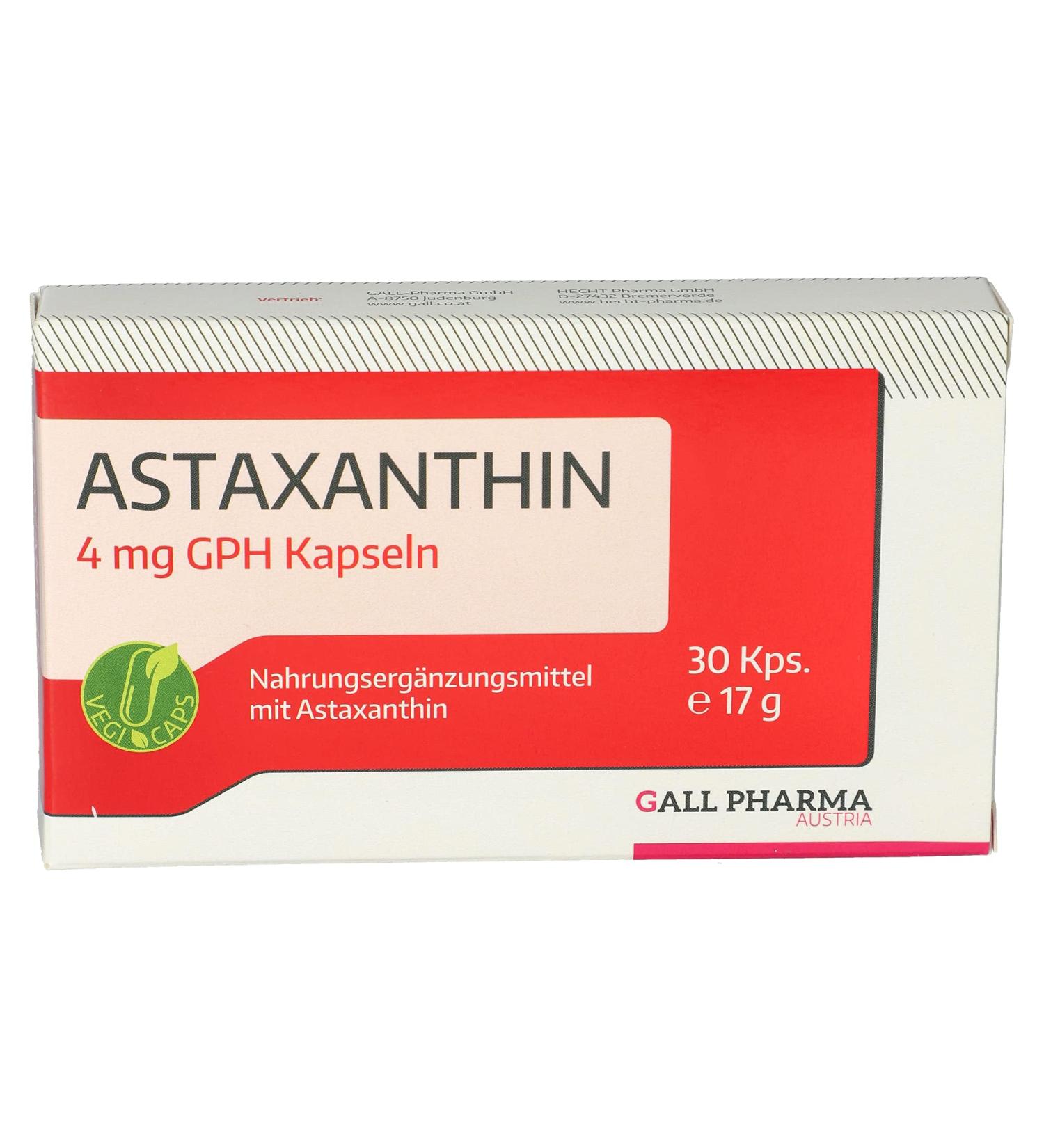 Buy Gall Pharma Astaxanthin 4 mg Capsules - 30 Pieces | Premium Health Supplement - International Shipping - Buy Online on GoSupps.com