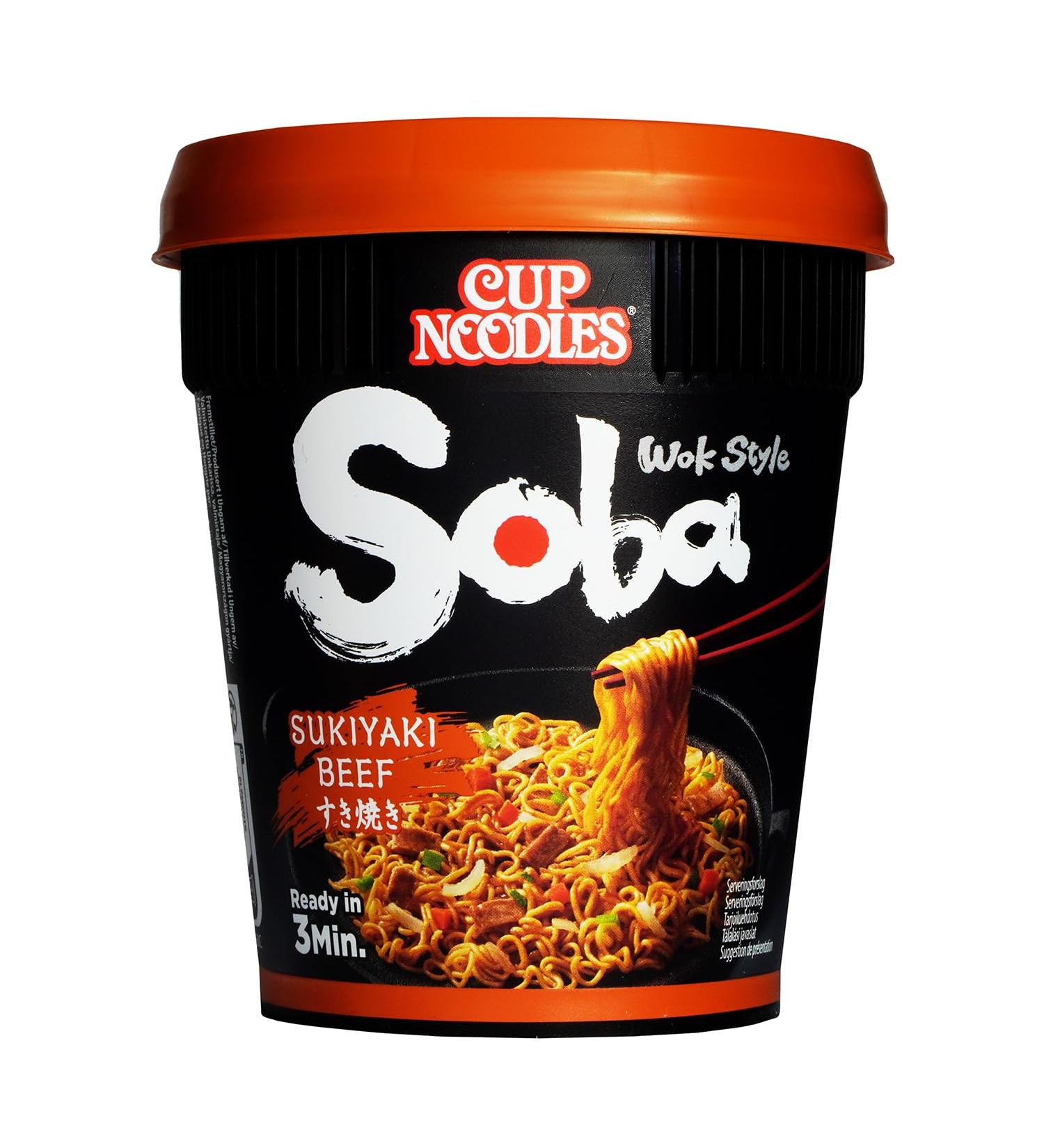 NISSIN Soba Cup - Sukiyaki Beef flavor - 1 box of 8 cups of 89g - Buy Online on GoSupps.com