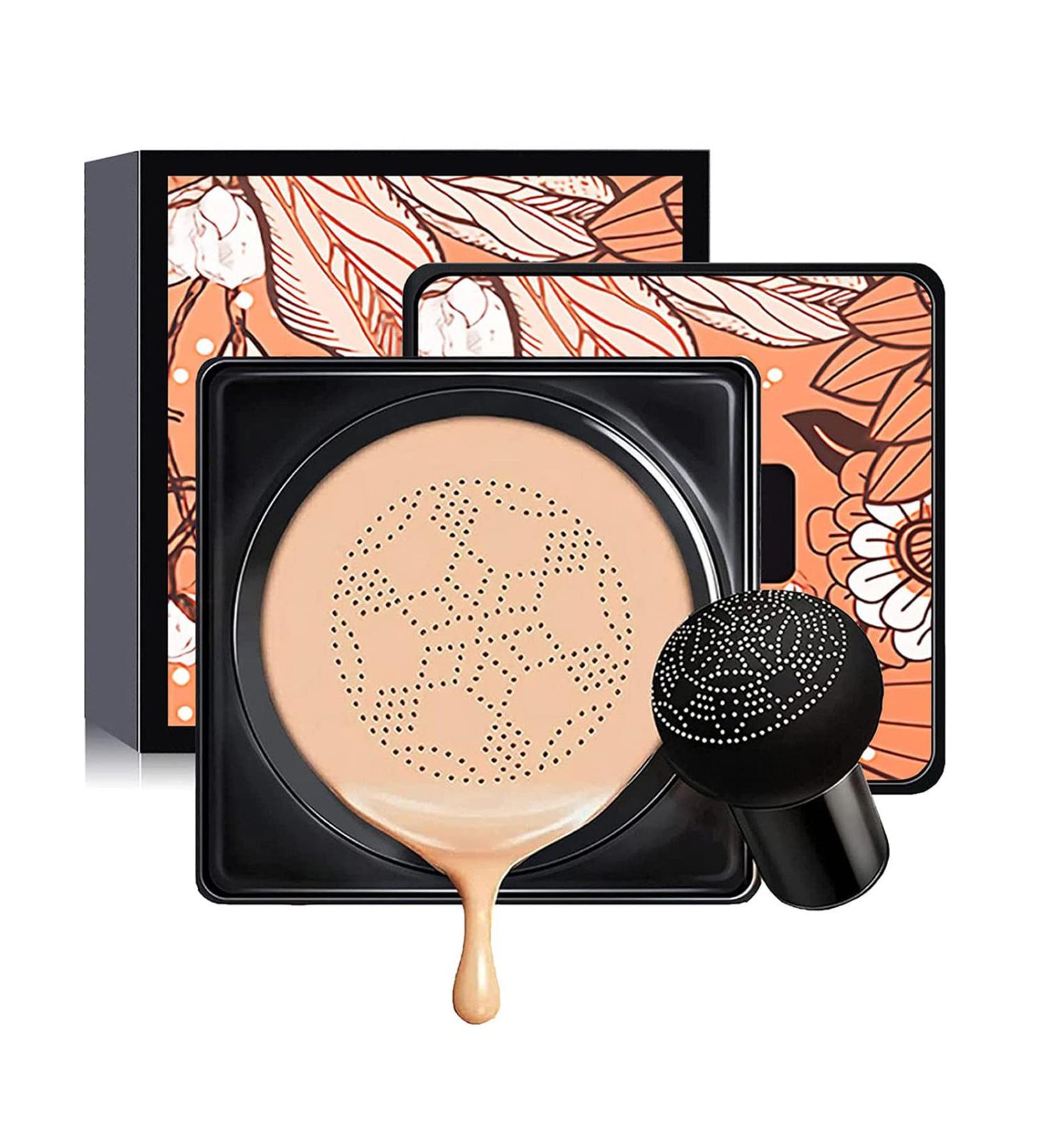 Mushroom Head Air Cushion CC Cream | Long-Lasting Moisturizing BB Cream with Makeup Sponge - Natural-2 - Buy Online on GoSupps.com