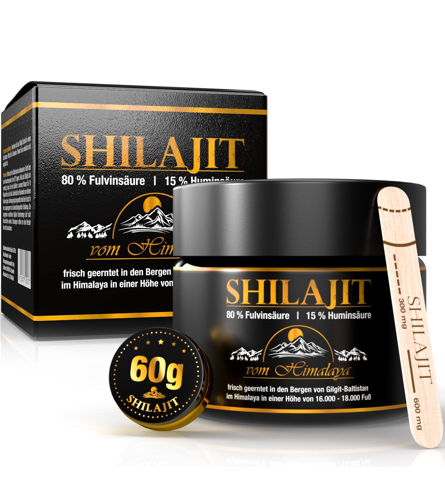 Shilajit Gold Standard 60g | 85+ Min raux | Puissance maximale de l'Himalaya | Plus de 3 mois de stock | 100% Pur & Original | Vegan & Sans Additifs 60 g (Lot de 1) - Buy Online on GoSupps.com