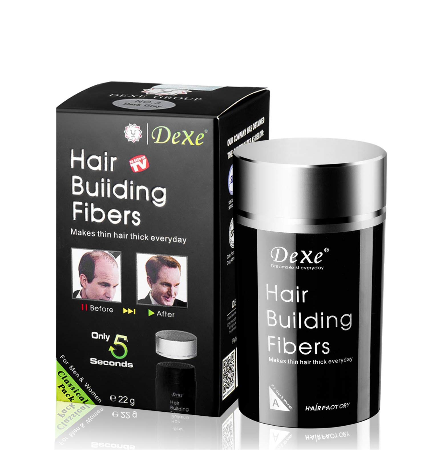 Dexe Hair Building Fibers - Instant Thicken Hair for Men & Women (Black) | Shop Now - Buy Online on GoSupps.com