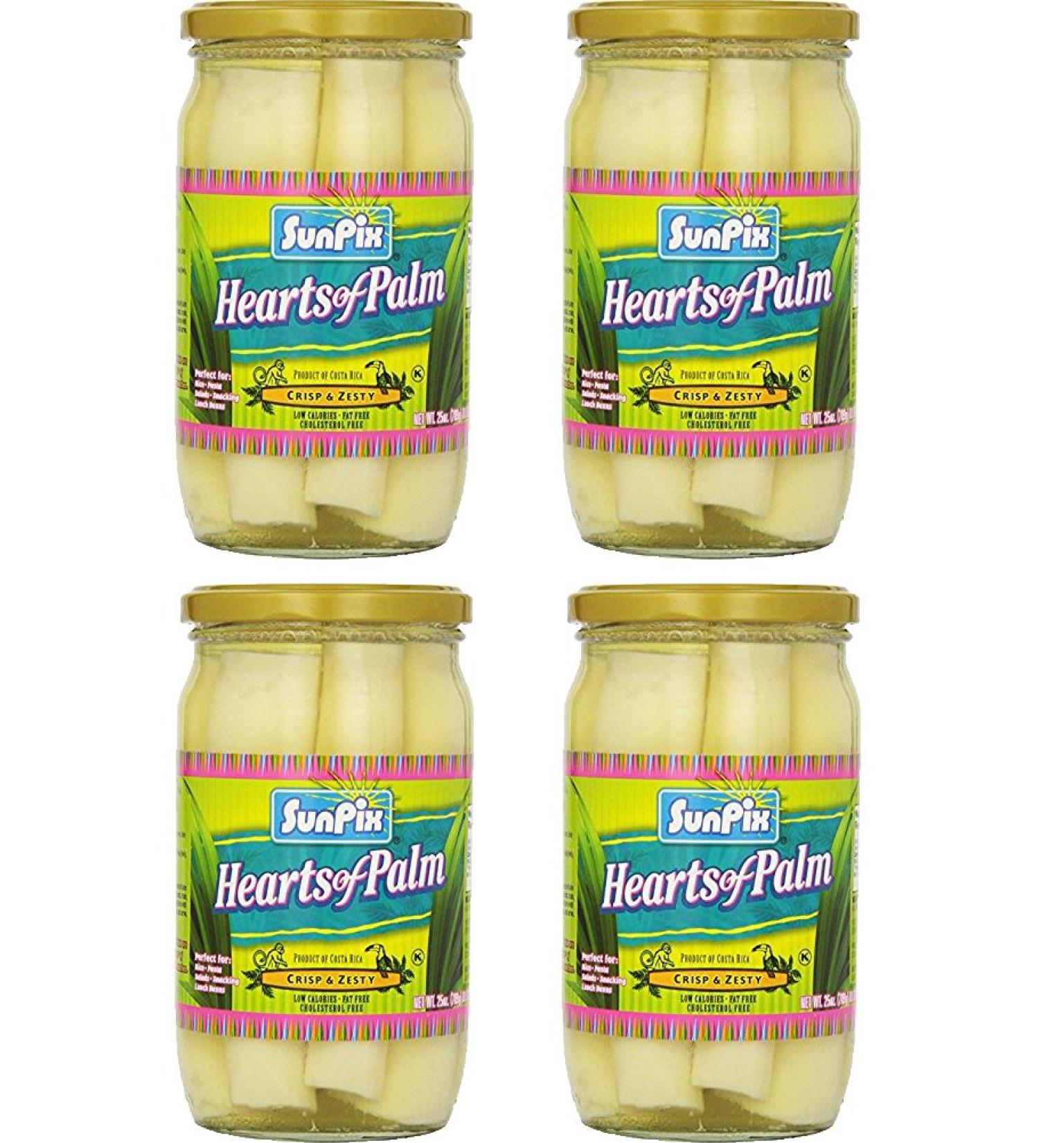 Sunpix Hearts Of Palm  Crisp and Zesty  25 oz Glass Jar (Pack of 4  Total of 100 Oz) - Buy Online on GoSupps.com