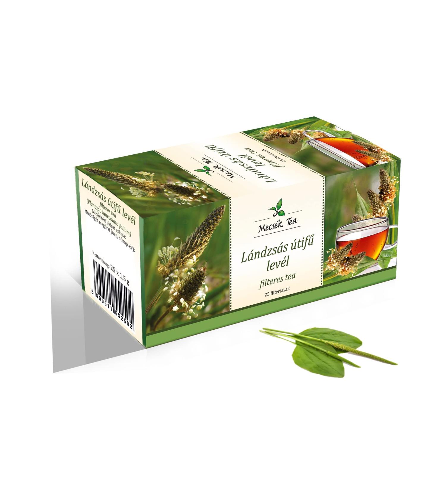 Mecsek Plantain Leaf Plantago Lanceolata Major Ribwort Premium Tea - 25 Teabags