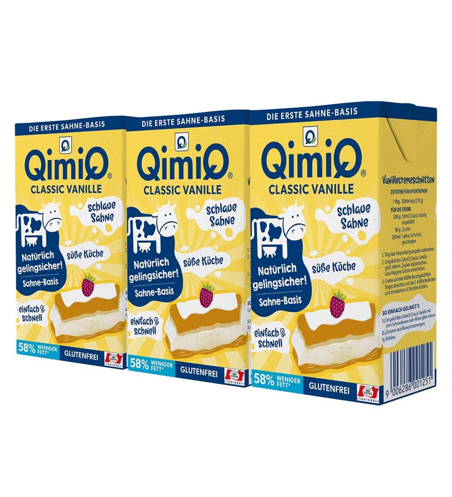 QimiQ Classic Vanilla Cream - Natural 3x250g | International Shipping Available - Buy Online on GoSupps.com