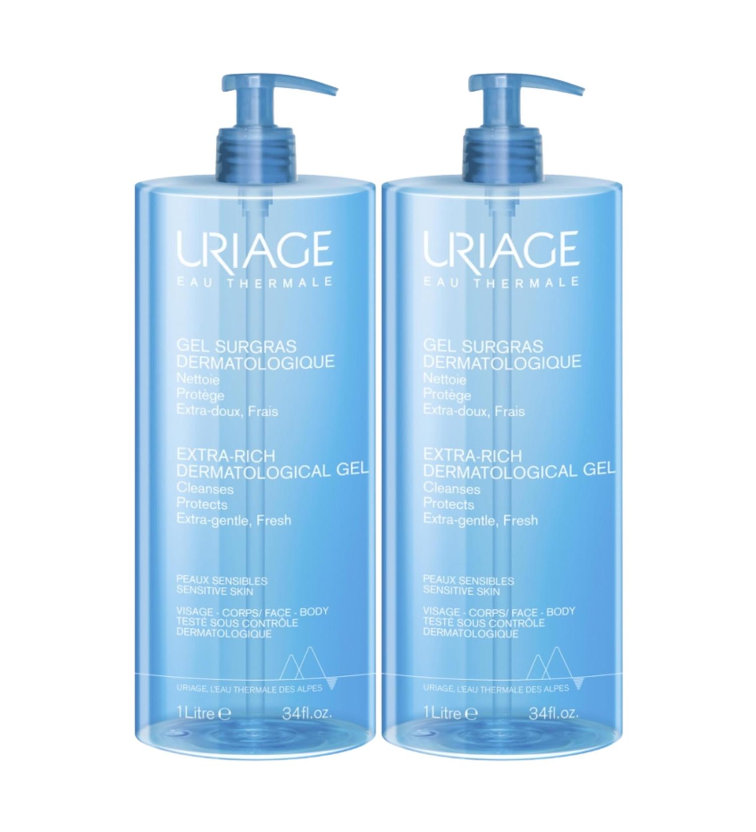 Liquid superfat gel | Cleans & Improves skin comfort | Hydrated & Soothes | Prevents Dryness | Fresh & Extra-Gentle | Soap-Free | Dermatologically tested | Set of 2x1L
