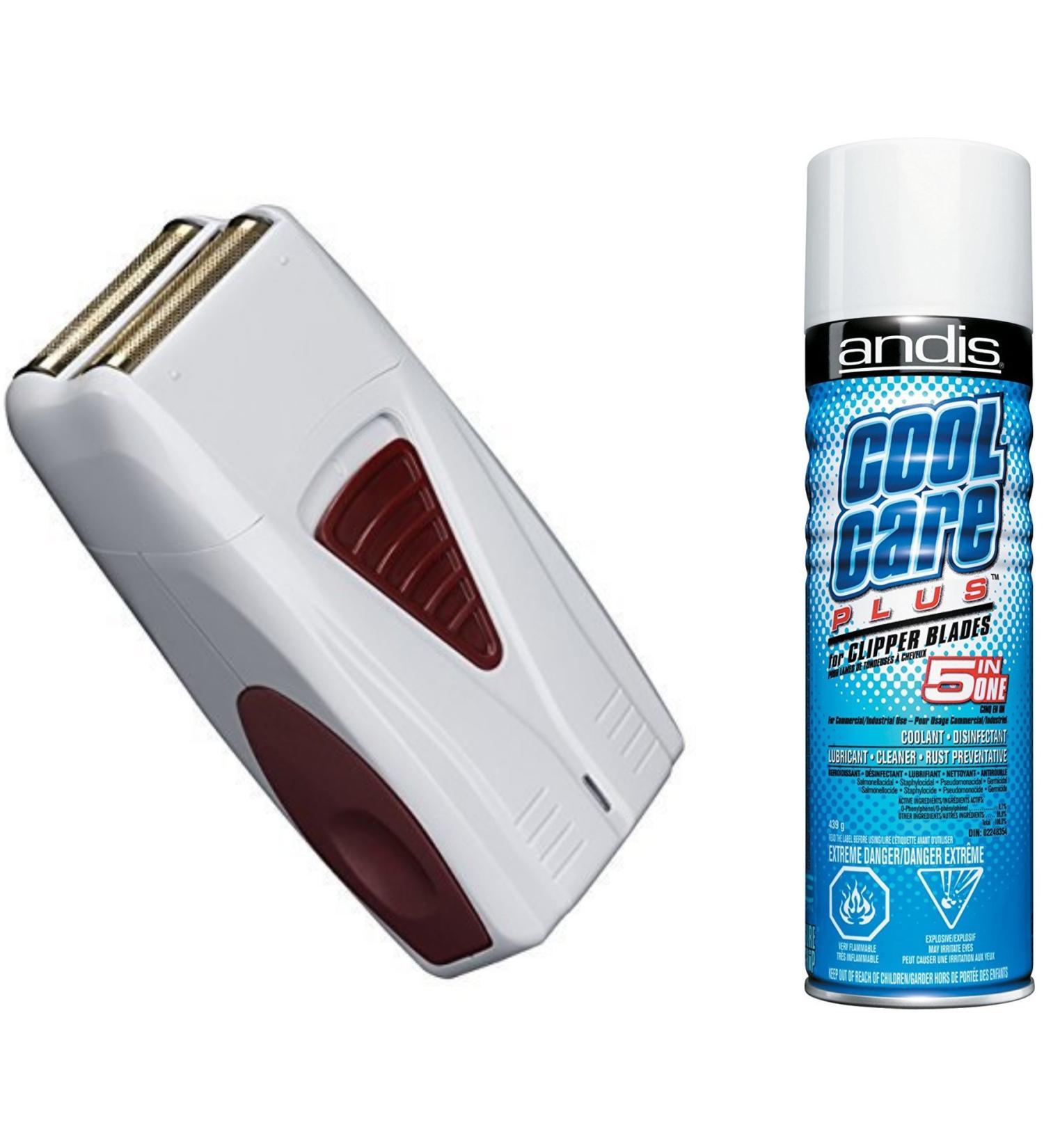 Andis LIGHTWEIGHT Cordless Mens Shaver with All NEW Hypoallergenic Gold Foil Technology BONUS FREE Andis Cool Care Plus Clipper Blade Cleaner Included